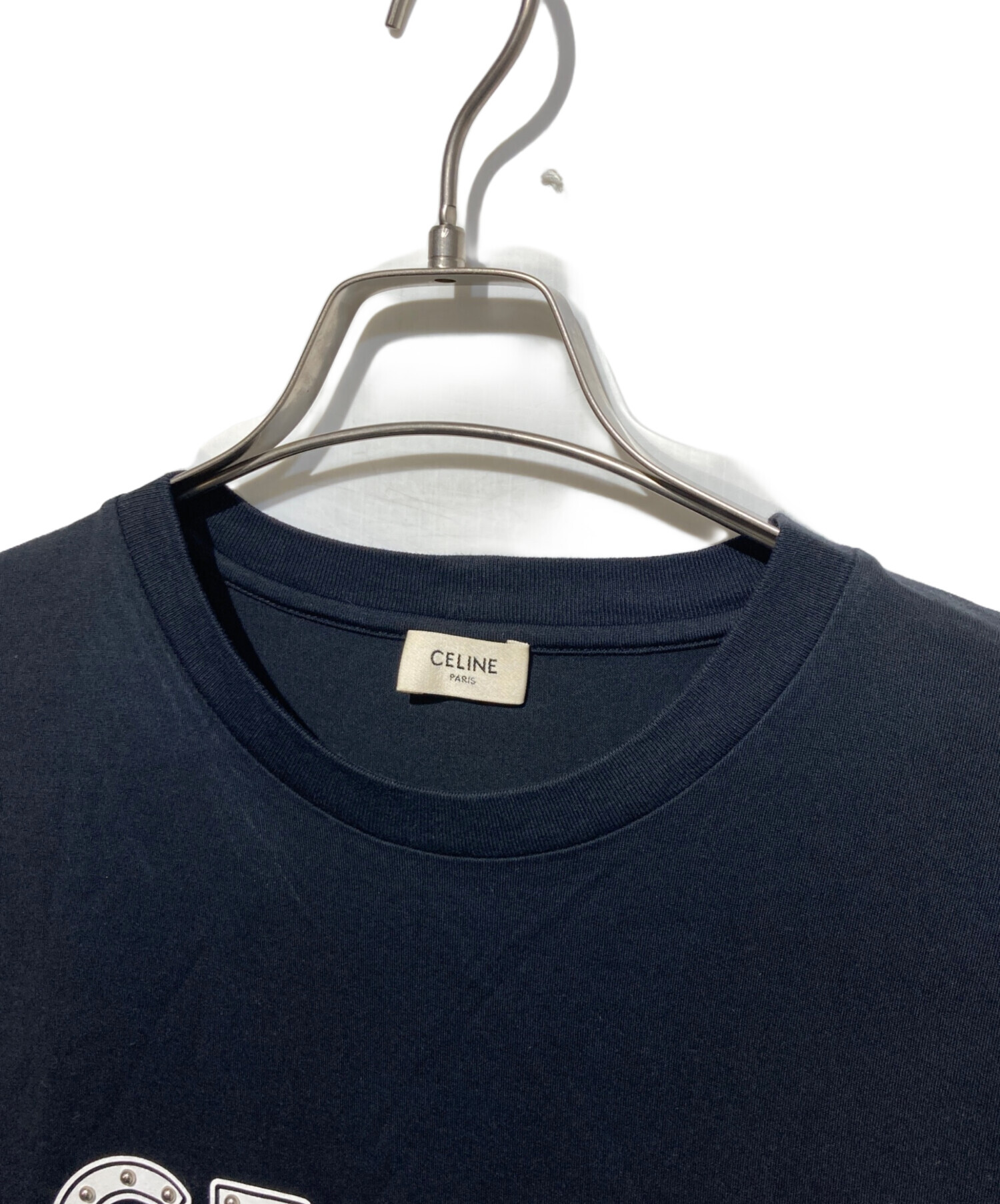 CELINE セリーヌ　スタッズ　カットソー 中古・古着通販】CELINE (セリーヌ) スタッズロゴTシャツ ブラック