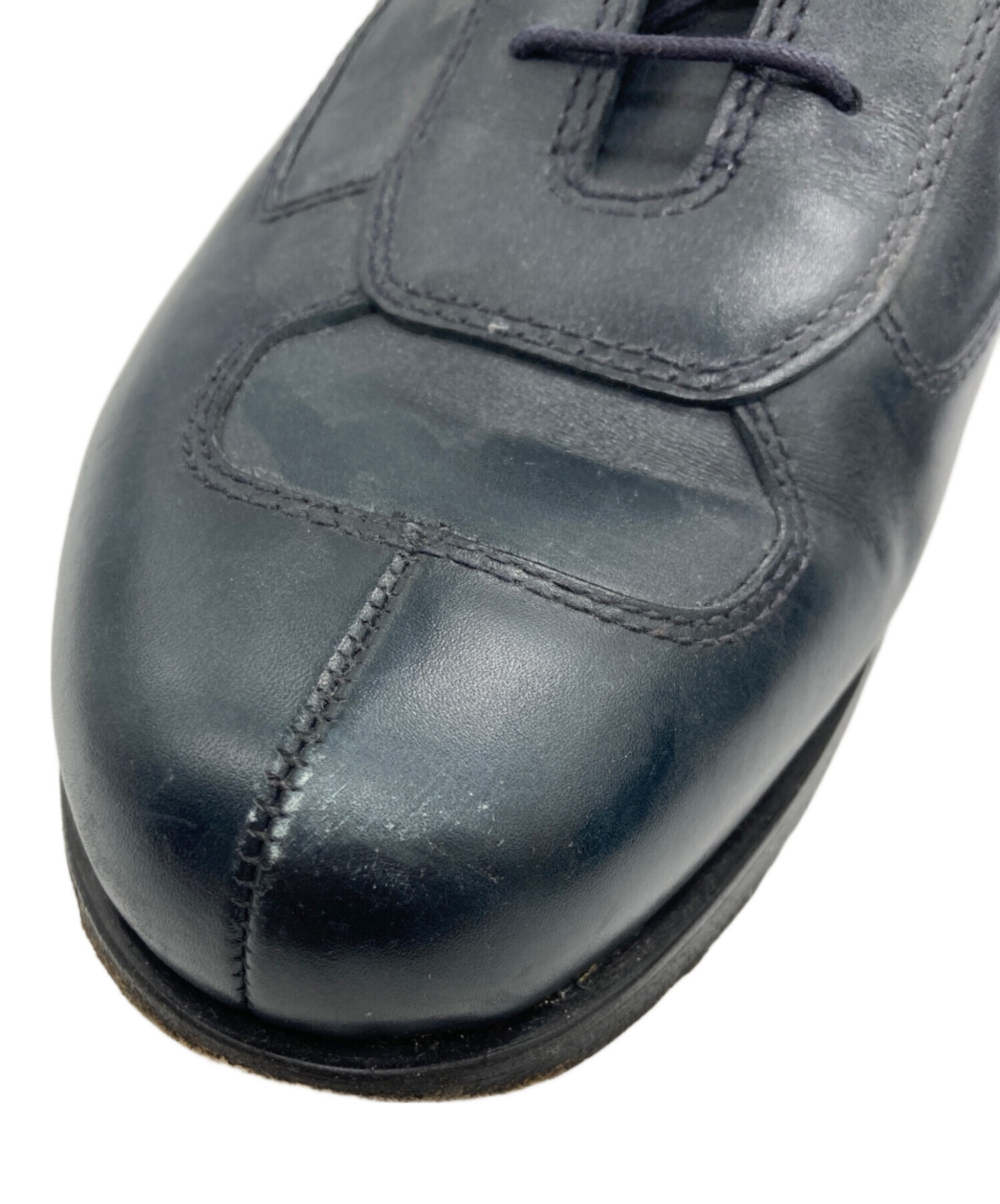 中古・古着通販】PRADA (プラダ) ベルクロレザーシューズ ネイビー
