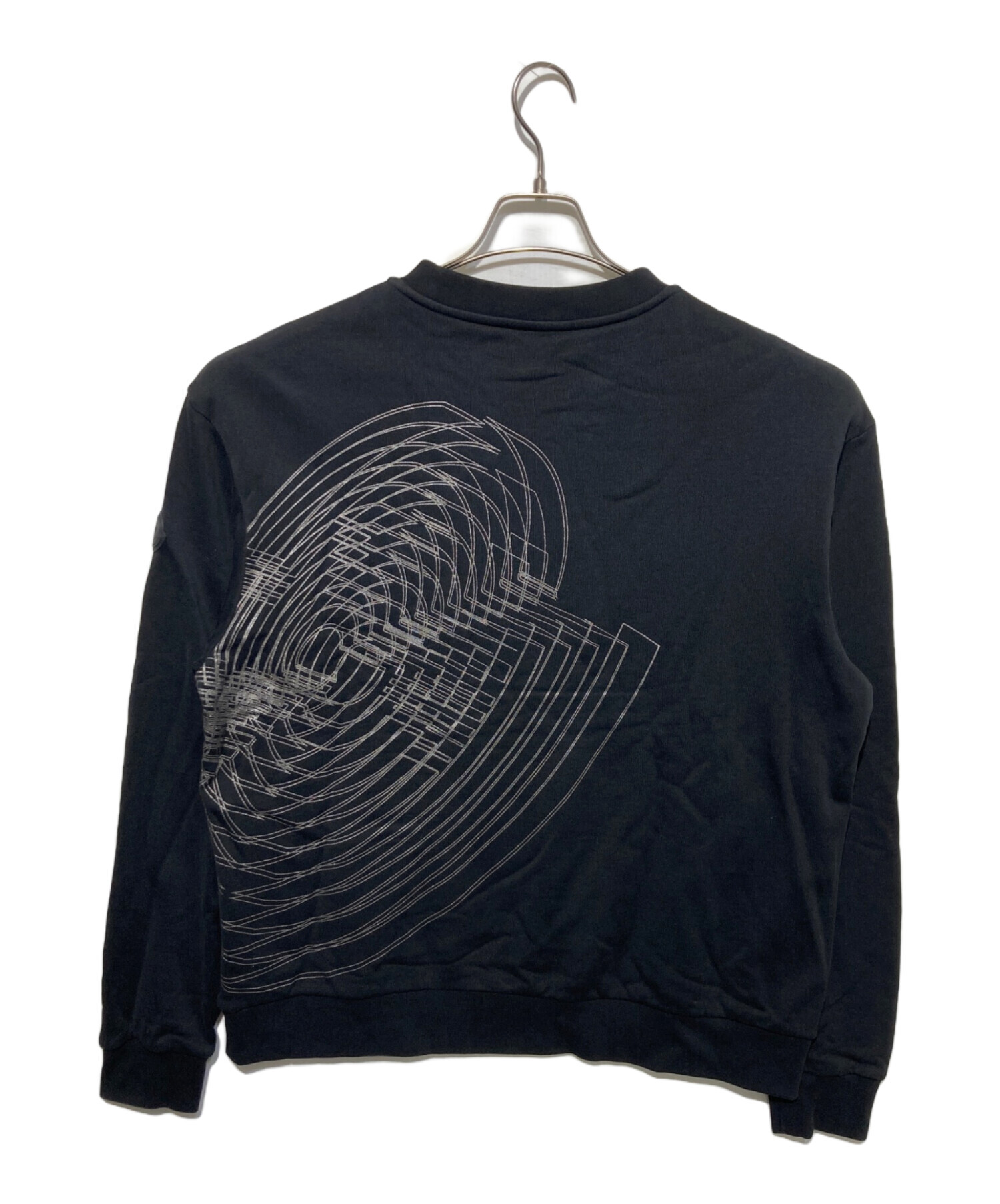 MONCLER ブラック クルーネック トレーナー 中古・古着通販】MONCLER (モンクレール) クルーネックスウェット