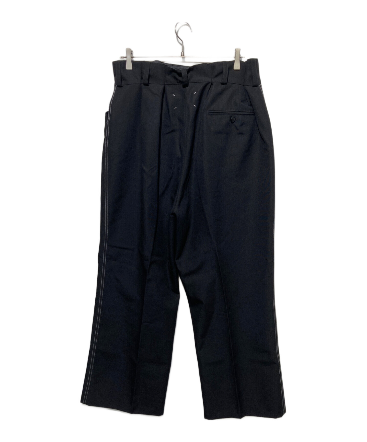 ☆未使用☆ Margiela フランネル トラウザーズ パンツ　ブラック 中古・古着通販】Maison Margiela (メゾンマルジェラ) ウール
