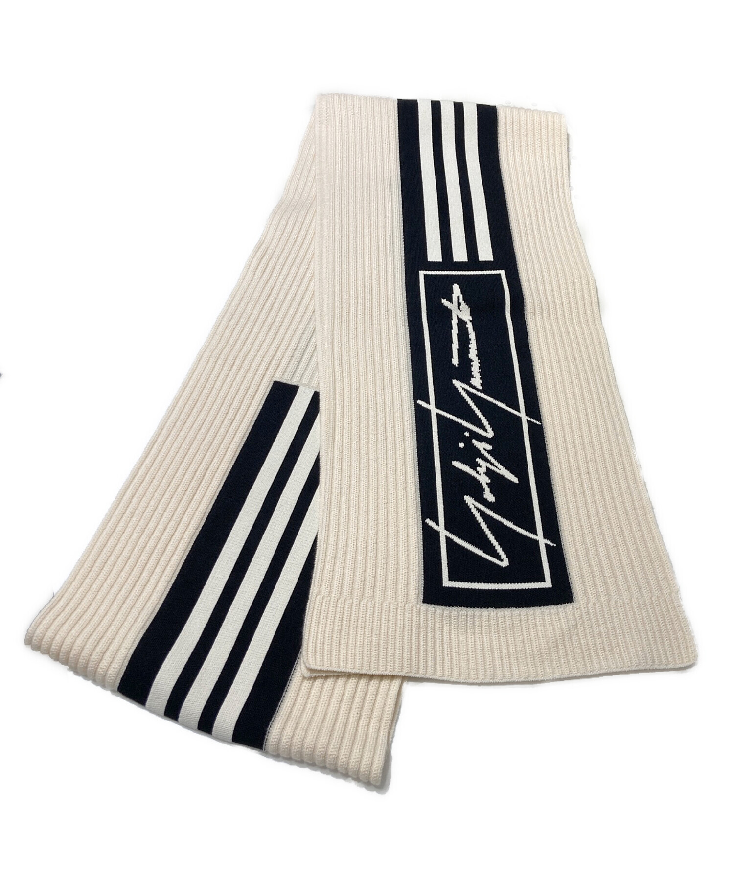 Y-3 SCARF 3 STRIPE ロゴ マフラー ストール ニット 中古・古着通販】Y-3 (ワイスリー) LOGO SCARF ロゴ スカーフ