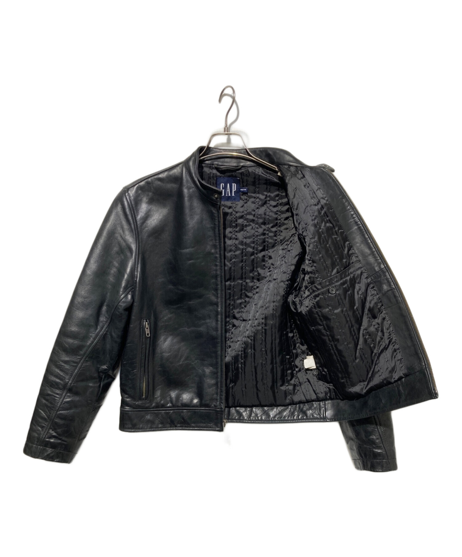 中古・古着通販】GAP (ギャップ) レザージャケット ブラック サイズ