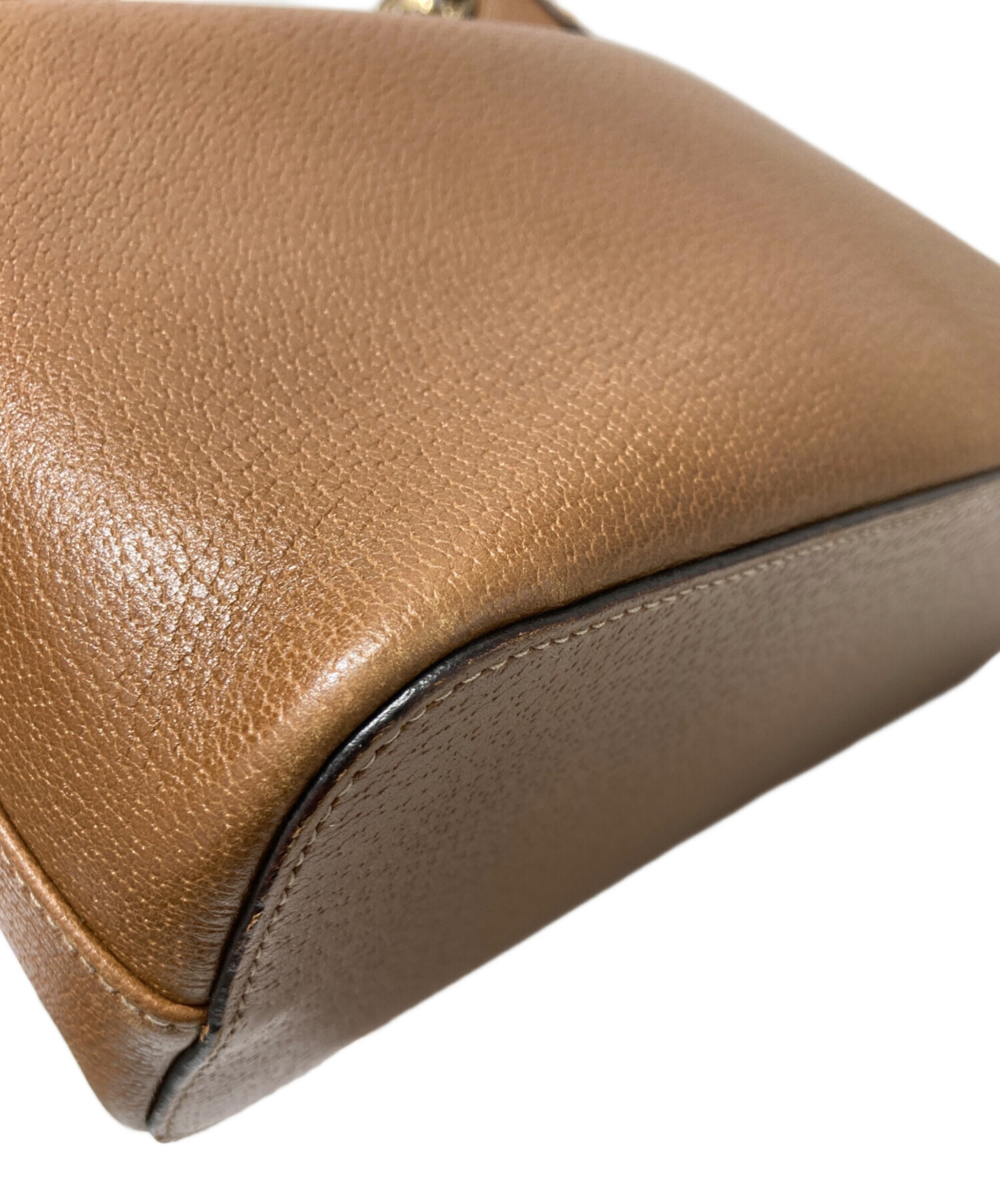 中古・古着通販】GUCCI (グッチ) レザーワンショルダーバッグ ブラウン