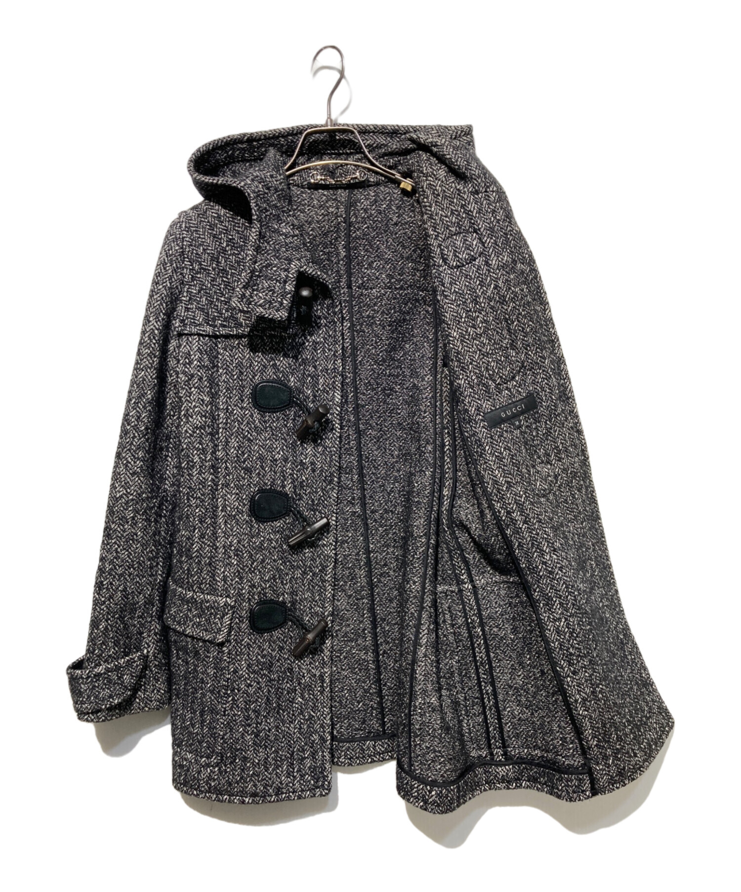 GUCCI ブラック コート 中古・古着通販】GUCCI (グッチ) ダッフルコート ブラック サイズ:38