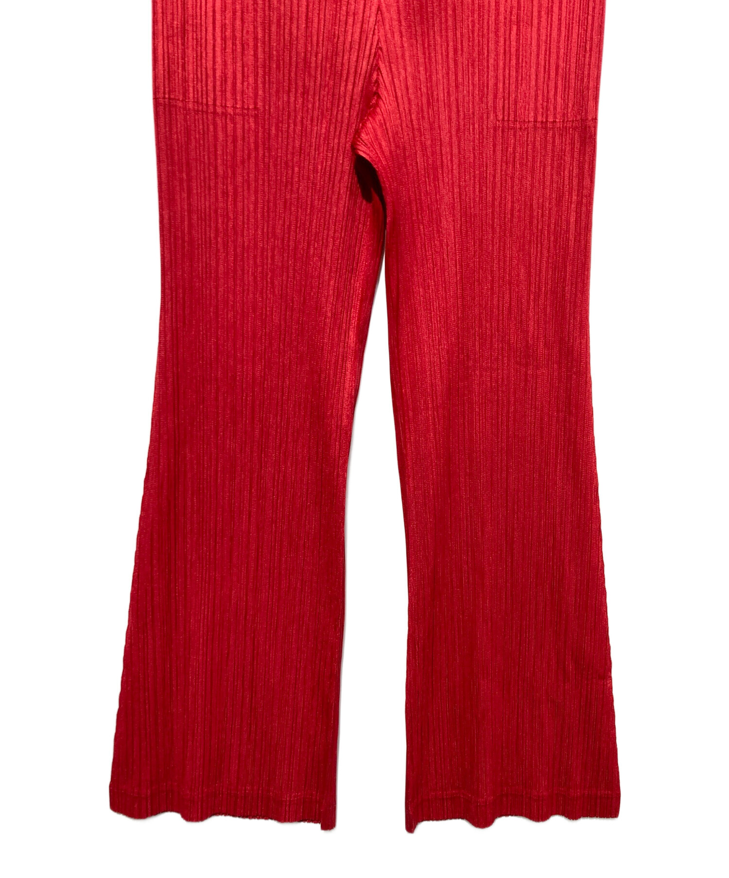 美品✨PLEATS PLEASE サイズ3 L相当 総柄 プリーツパンツ レッド 中古・古着通販】PLEATS PLEASE (プリーツプリーズ) THICKER BOTTOMS 1