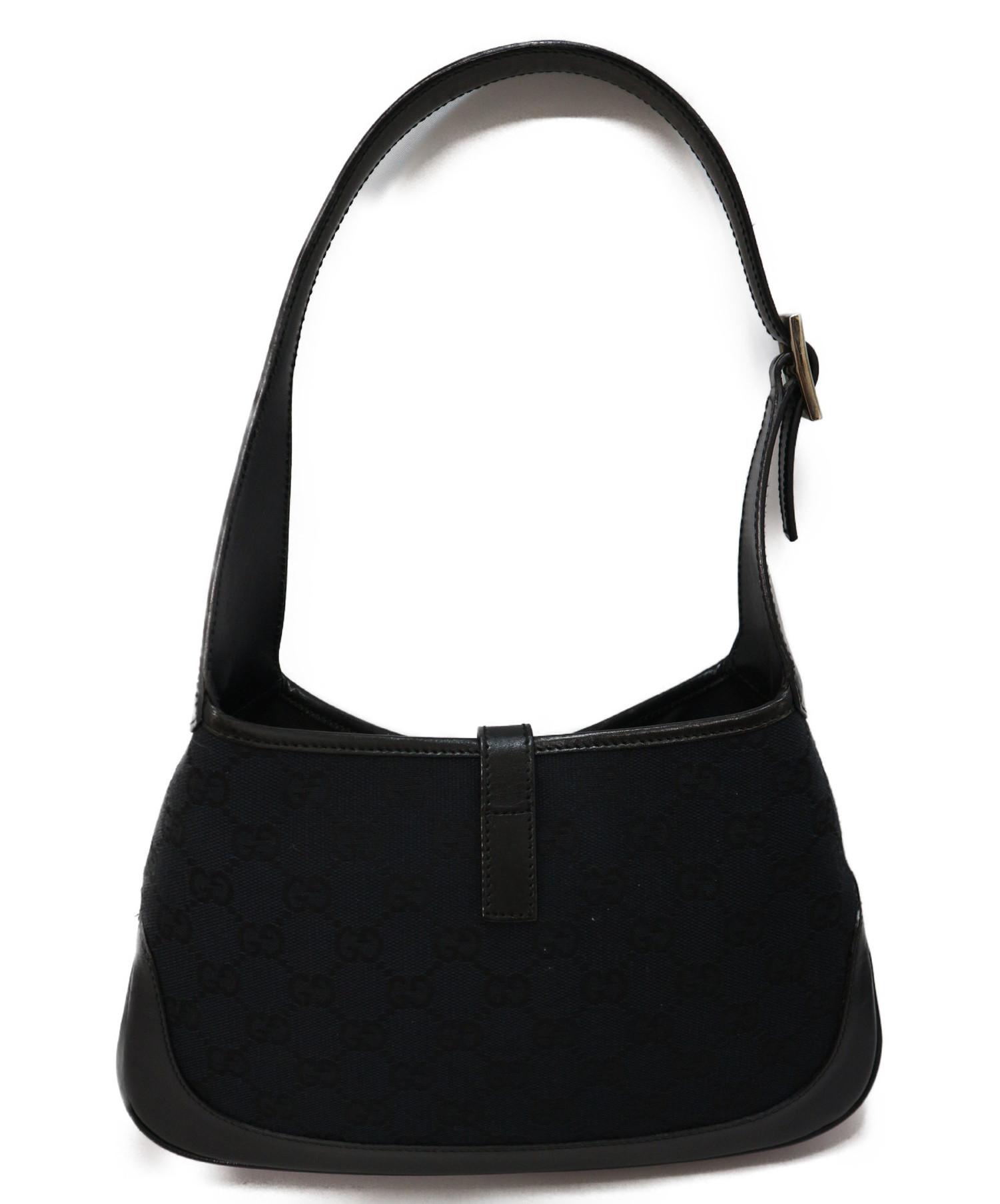 美品✨ GUCCI グッチ ジャッキー ワンショルダーバッグ ブラック 黒 中古・古着通販】GUCCI (グッチ) ワンショルダーバッグ ブラック
