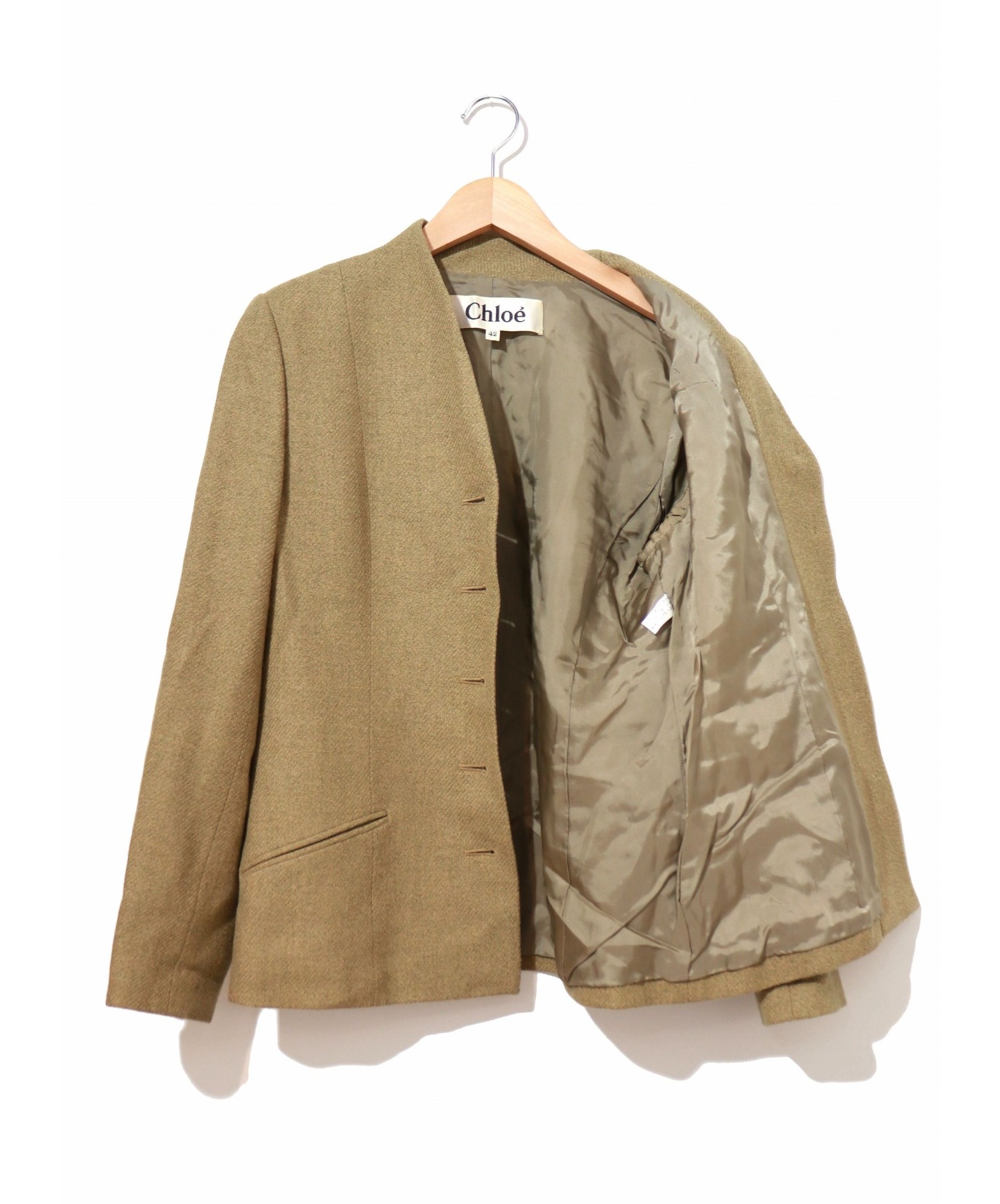 中古・古着通販】Chloe (クロエ) [OLD]パワーショルダーノーカラー