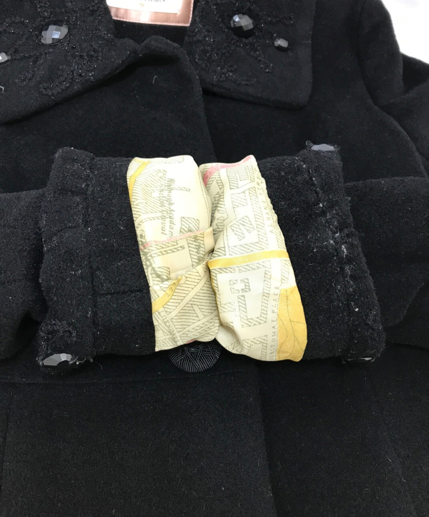 Lois CRAYON 2015 受注コートM メモア ロイスクレヨン ウール 黒