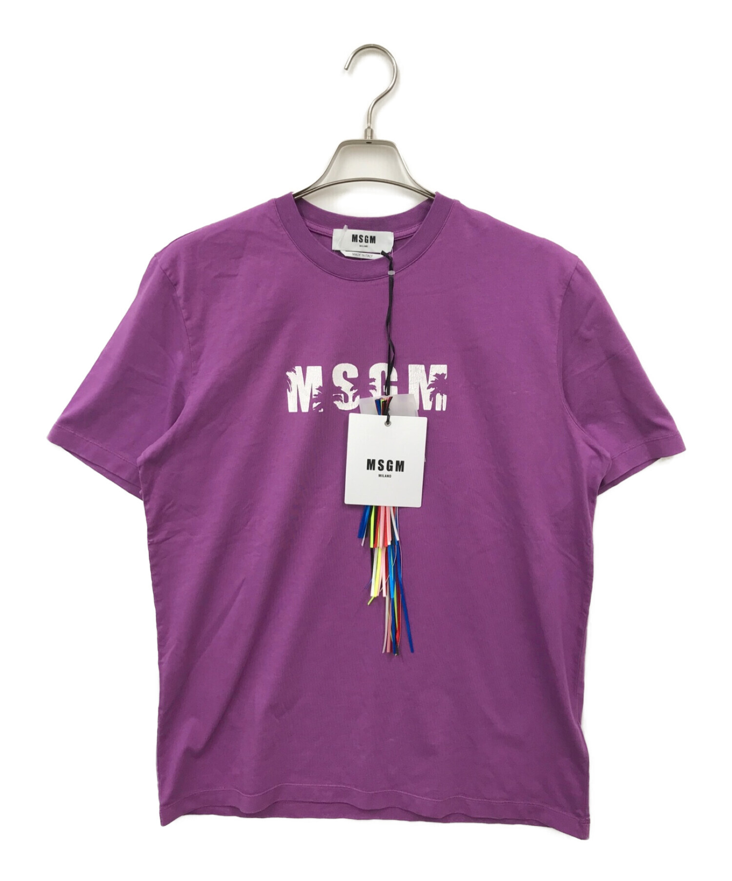 中古・古着通販】MSGM (エムエスジーエム) ロゴTシャツ パープル 