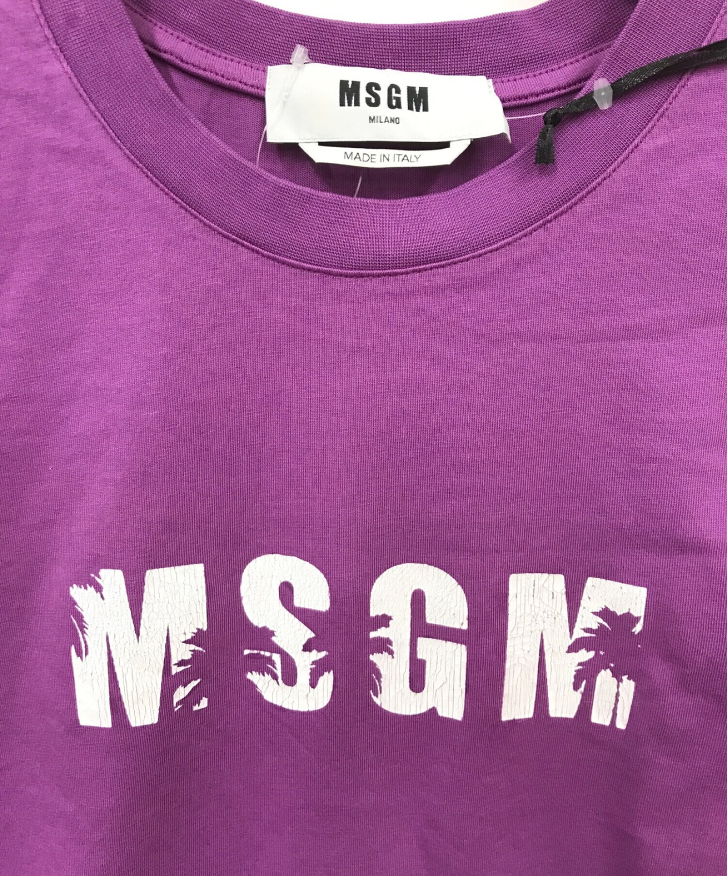 中古・古着通販】MSGM (エムエスジーエム) ロゴTシャツ パープル 