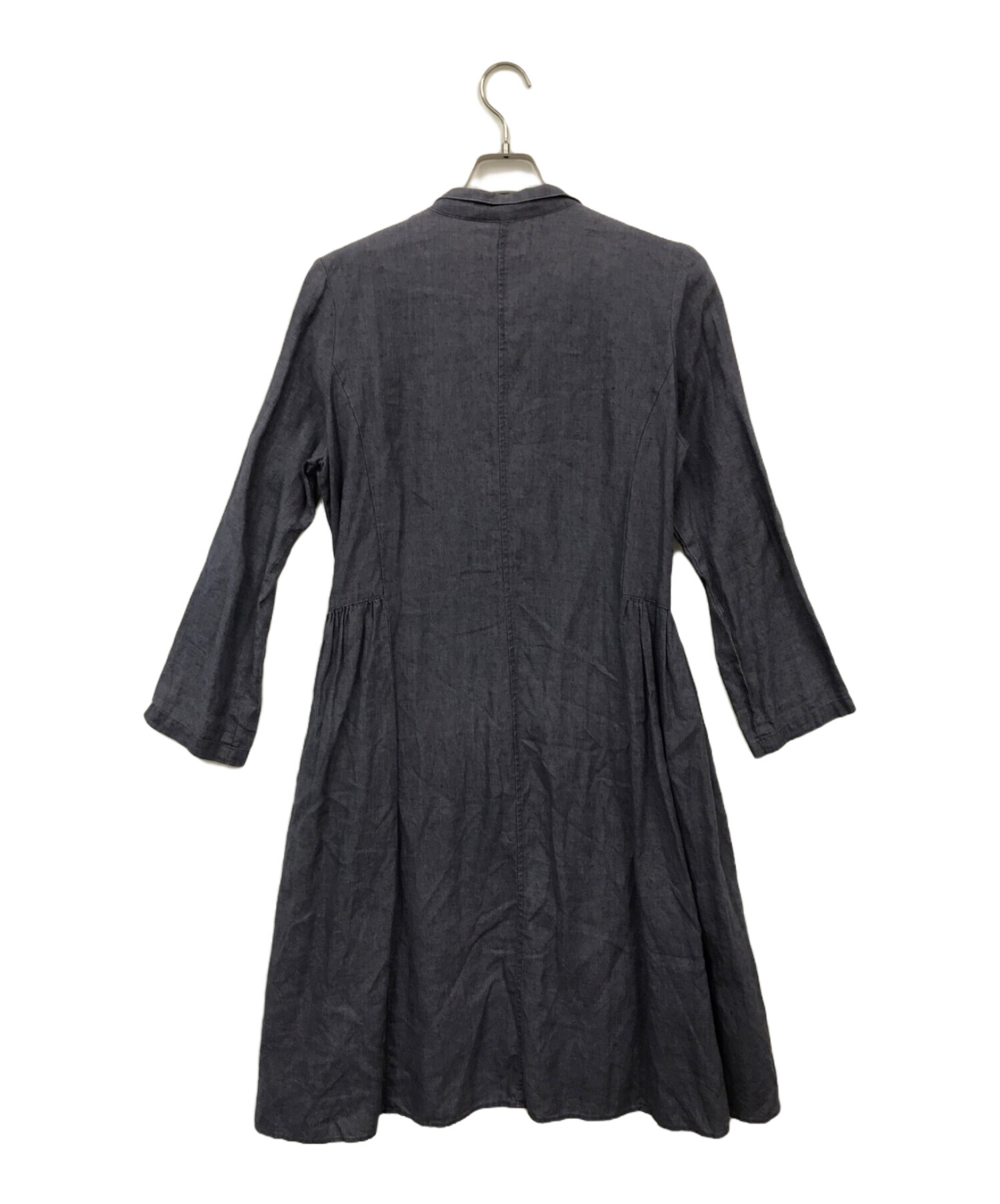 ネストローブ リネン カシュクール ワンピース インディゴ ロング 麻