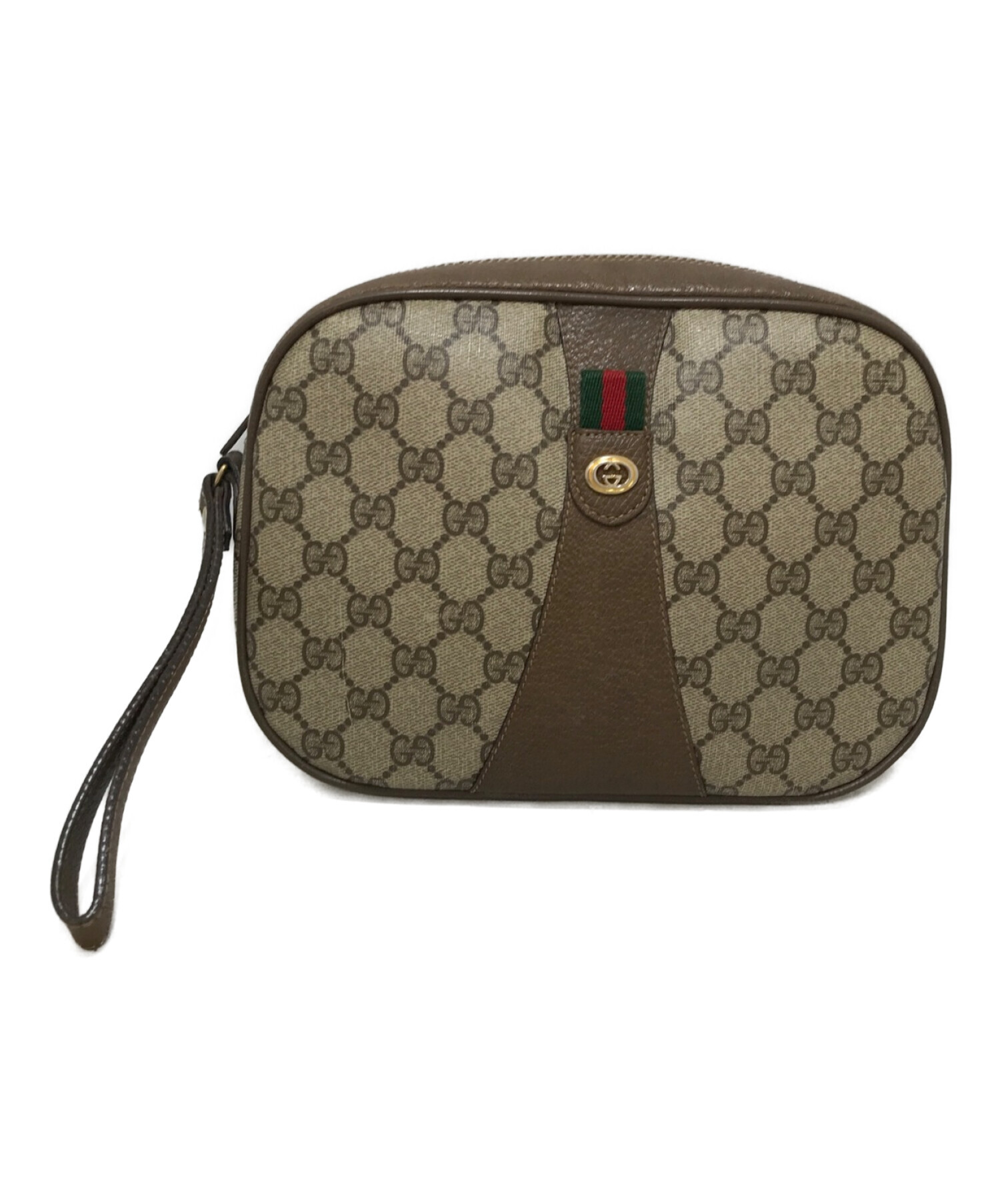 中古・古着通販】GUCCI (グッチ) シェリーラインポーチ ブラウン 中古・古着通販】GUCCI (グッチ) シェリーラインポーチ ブラウン