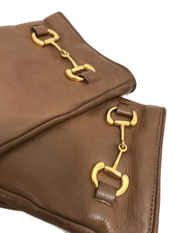 中古・古着通販】GUCCI (グッチ) ホースビットレザーグローブ ブラウン