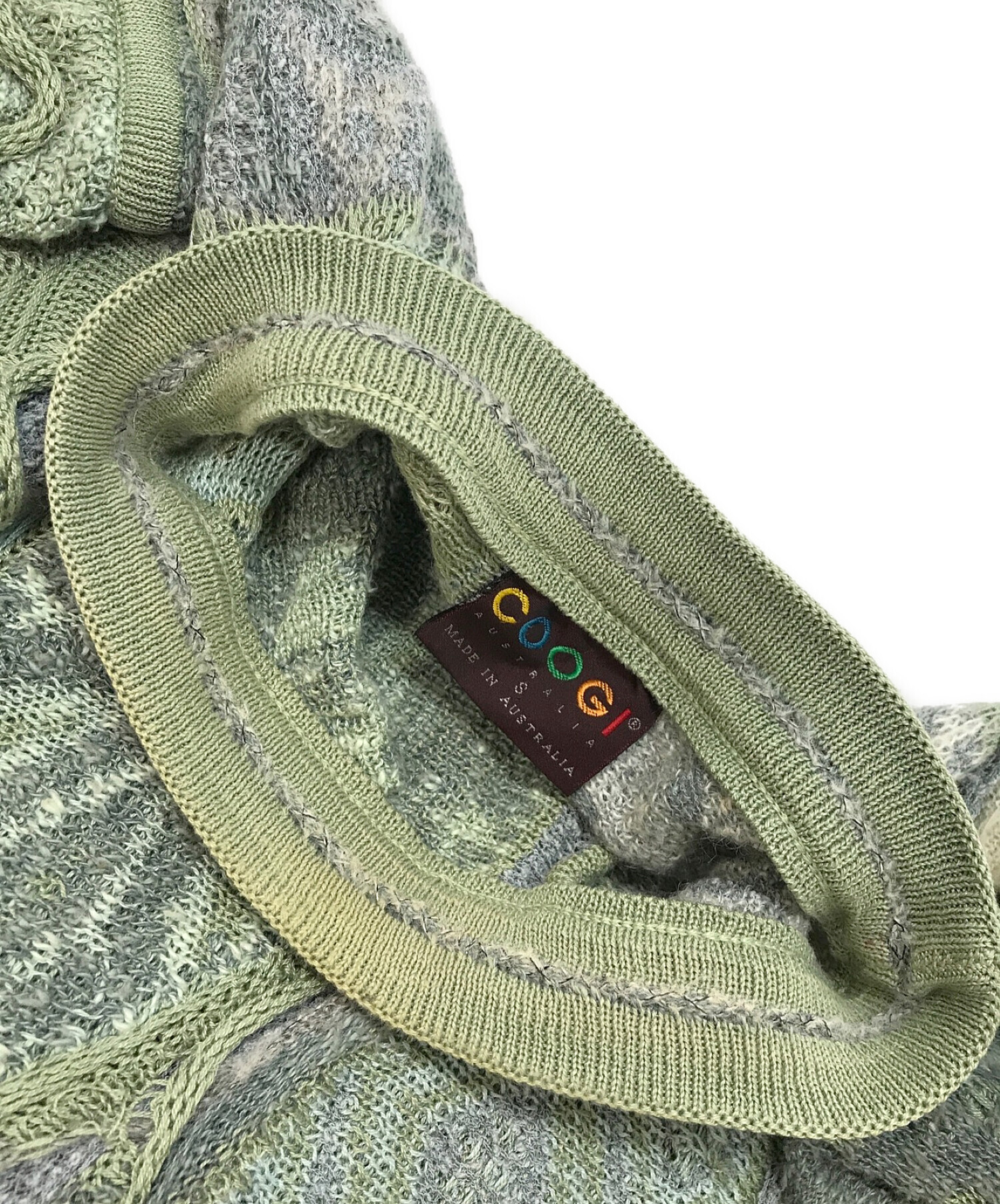 中古・古着通販】Coogi (クージー) 3D立体ケーブルニット 黄緑 サイズ