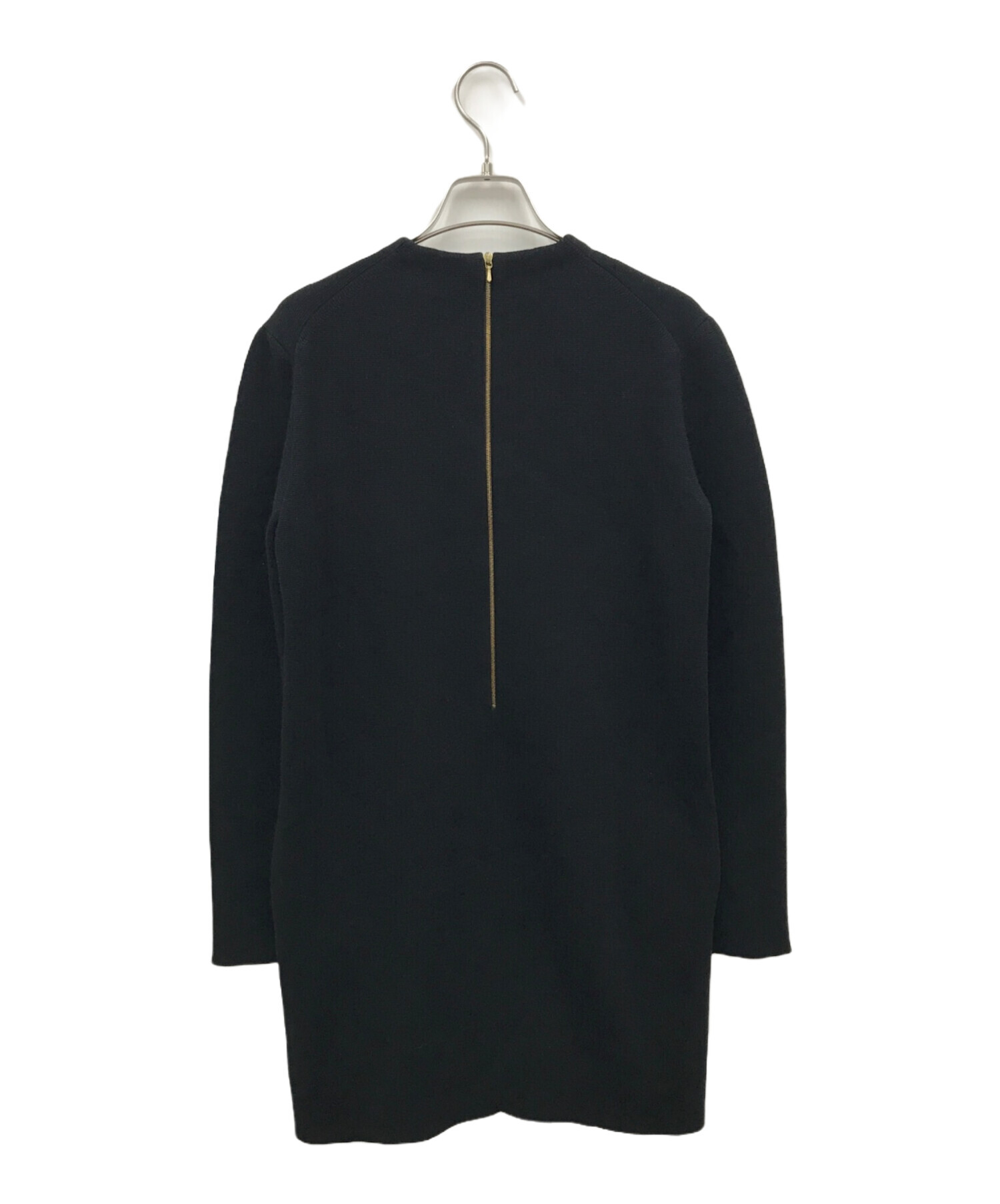 定価10万程　ドゥロワー drawer パフスリーブニットワンピース黒サイズ1 定価10万程 ドゥロワー drawer パフスリーブニットワンピース黒サイズ1