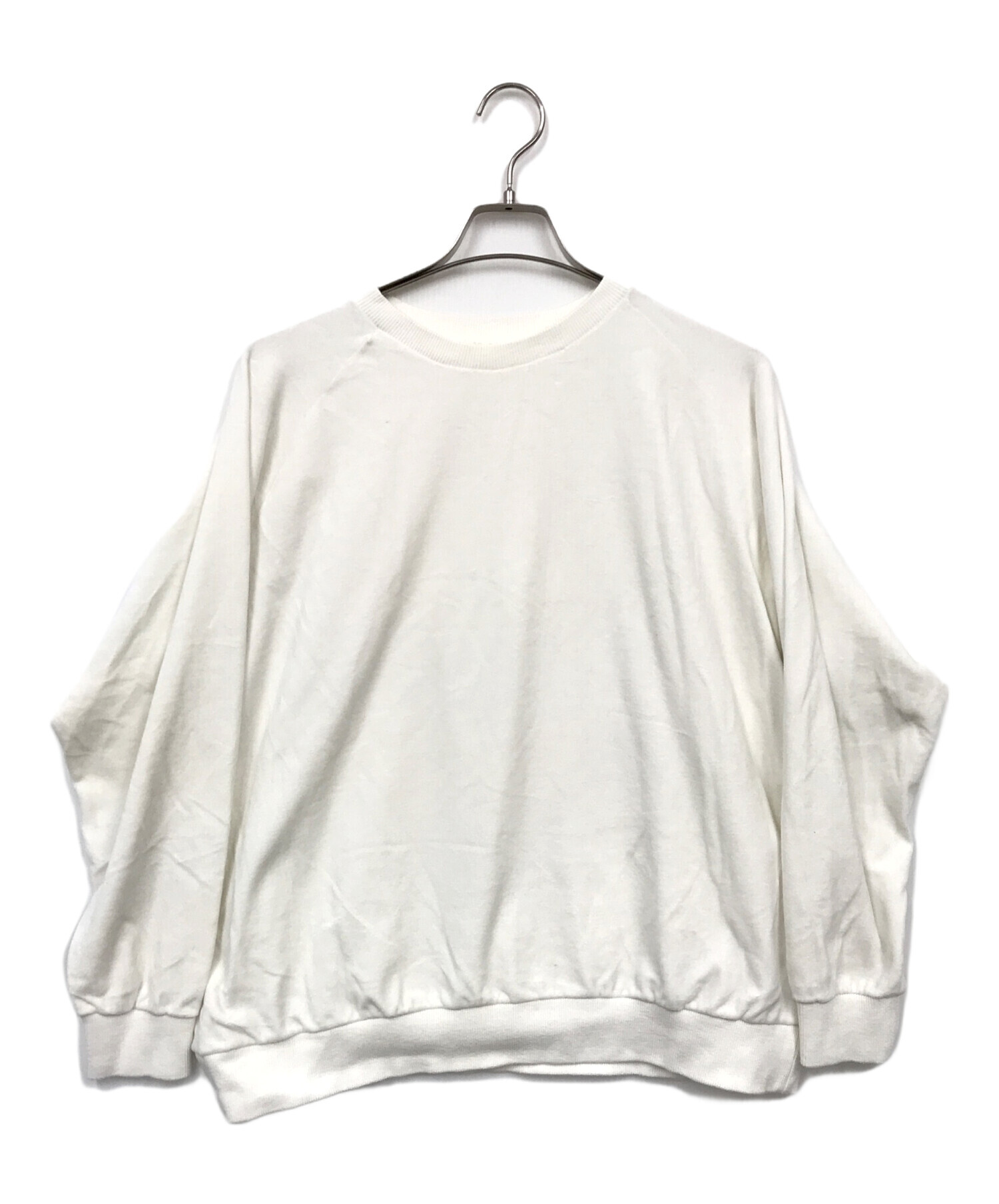 中古・古着通販】COMOLI (コモリ) ベロアスウェット ホワイト サイズ:L