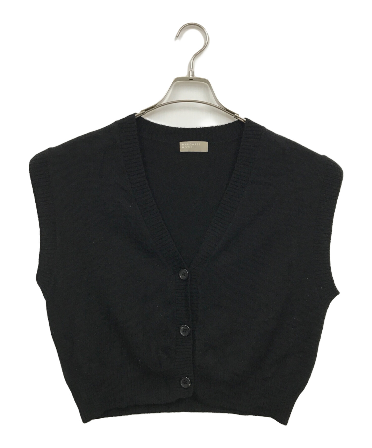 【極美品】 マーガレットハウエル　コットンリネン ベスト 2 黒　2024SS 極美品】 マーガレットハウエル コットンリネン ベスト 2 黒 2024SS