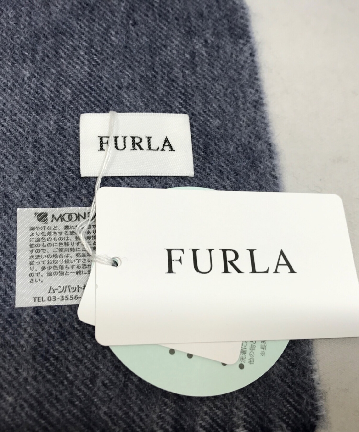 FURLA 未使用マフラー 中古・古着通販】FURLA (フルラ) カシミヤマフラー ネイビー 未使用品