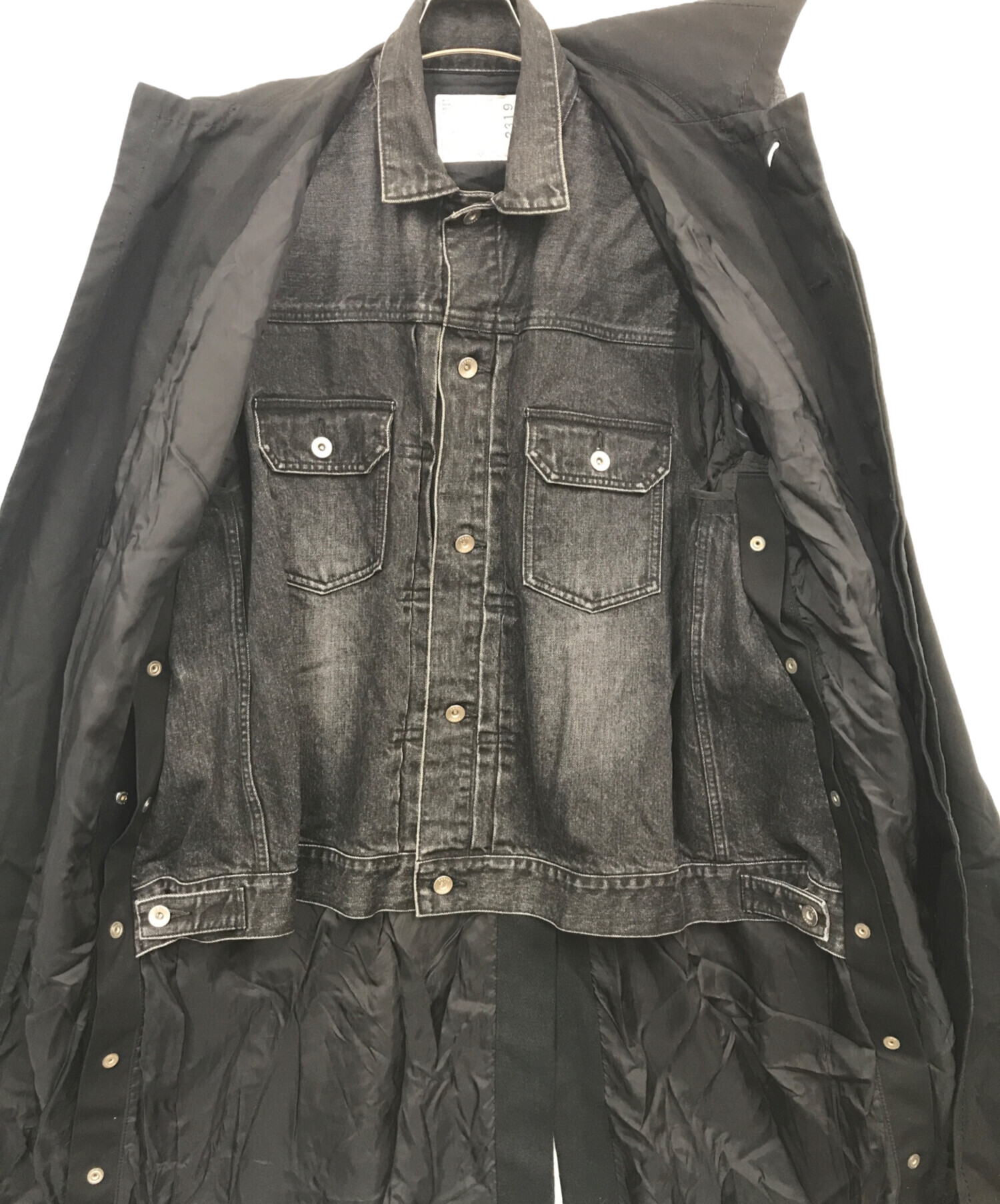 中古・古着通販】sacai (サカイ) デニムドッキングステンカラーコート 