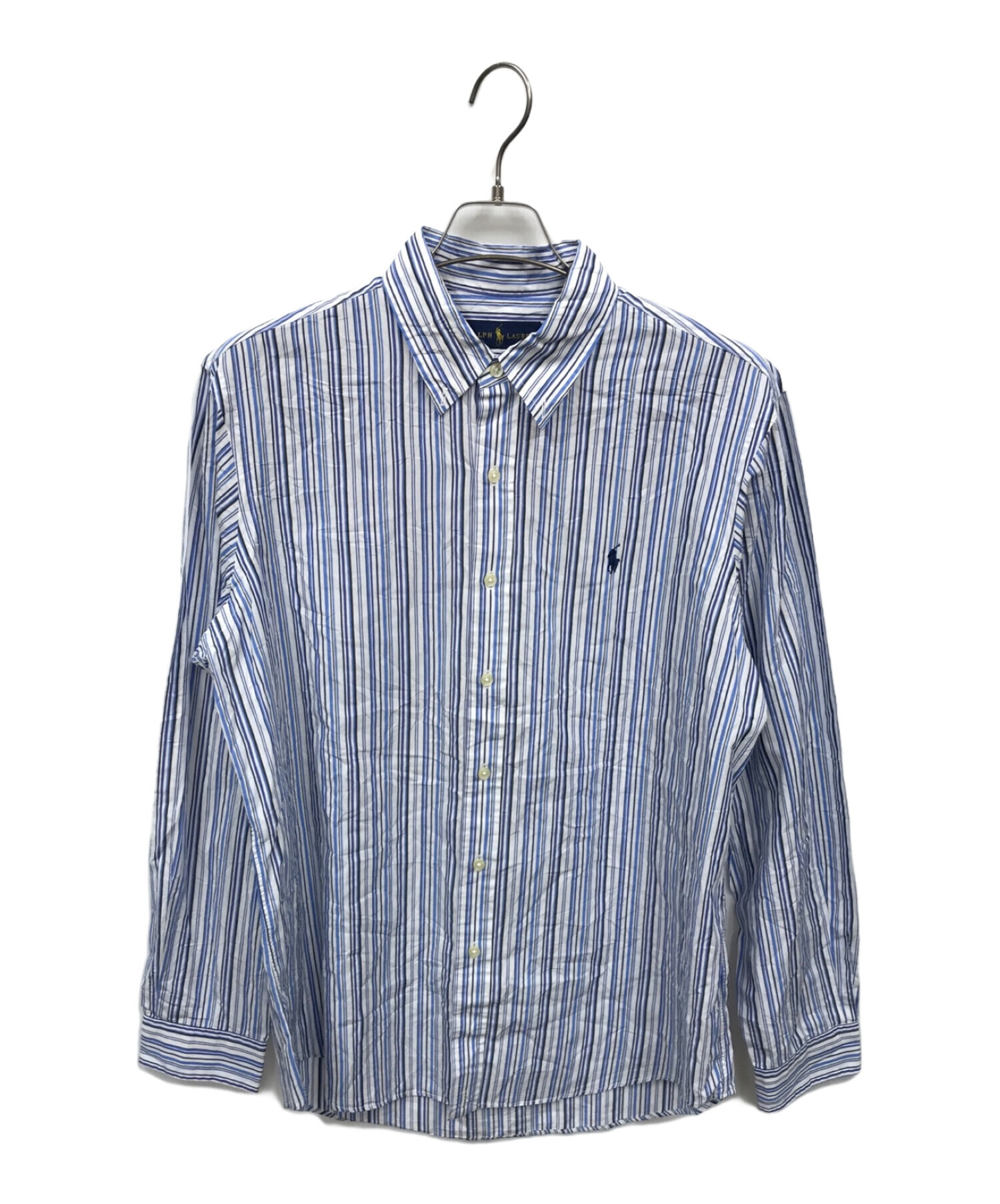 美品 RRL Ralph Lauren 蔦柄ストライプシャツ Ｌサイズ ブルー 中古・古着通販】RALPH LAUREN (ラルフローレン) ストライプシャツ