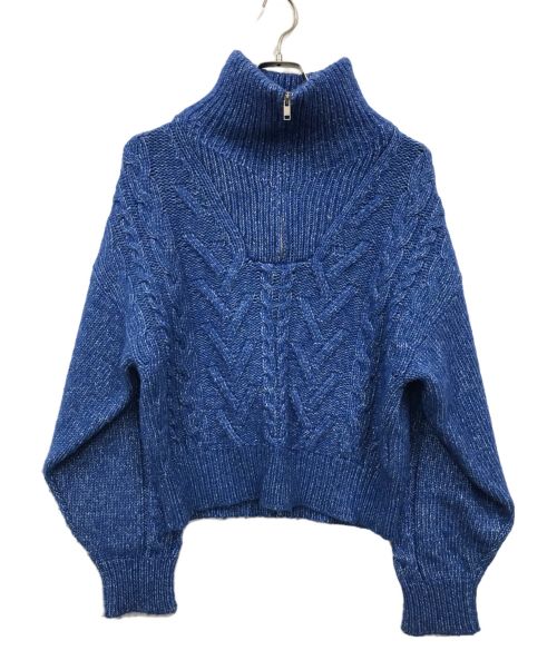 中古・古着通販】Ganni (ガニー) ハーフジップニット ブルー サイズ:S  