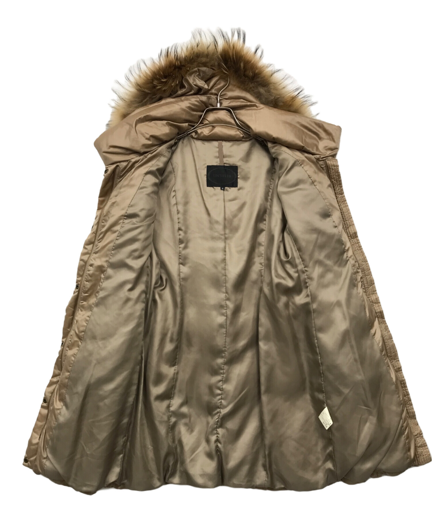UNTITLED ベージュ ダウンジャケット サイズ2 49382アンタイトルダウン