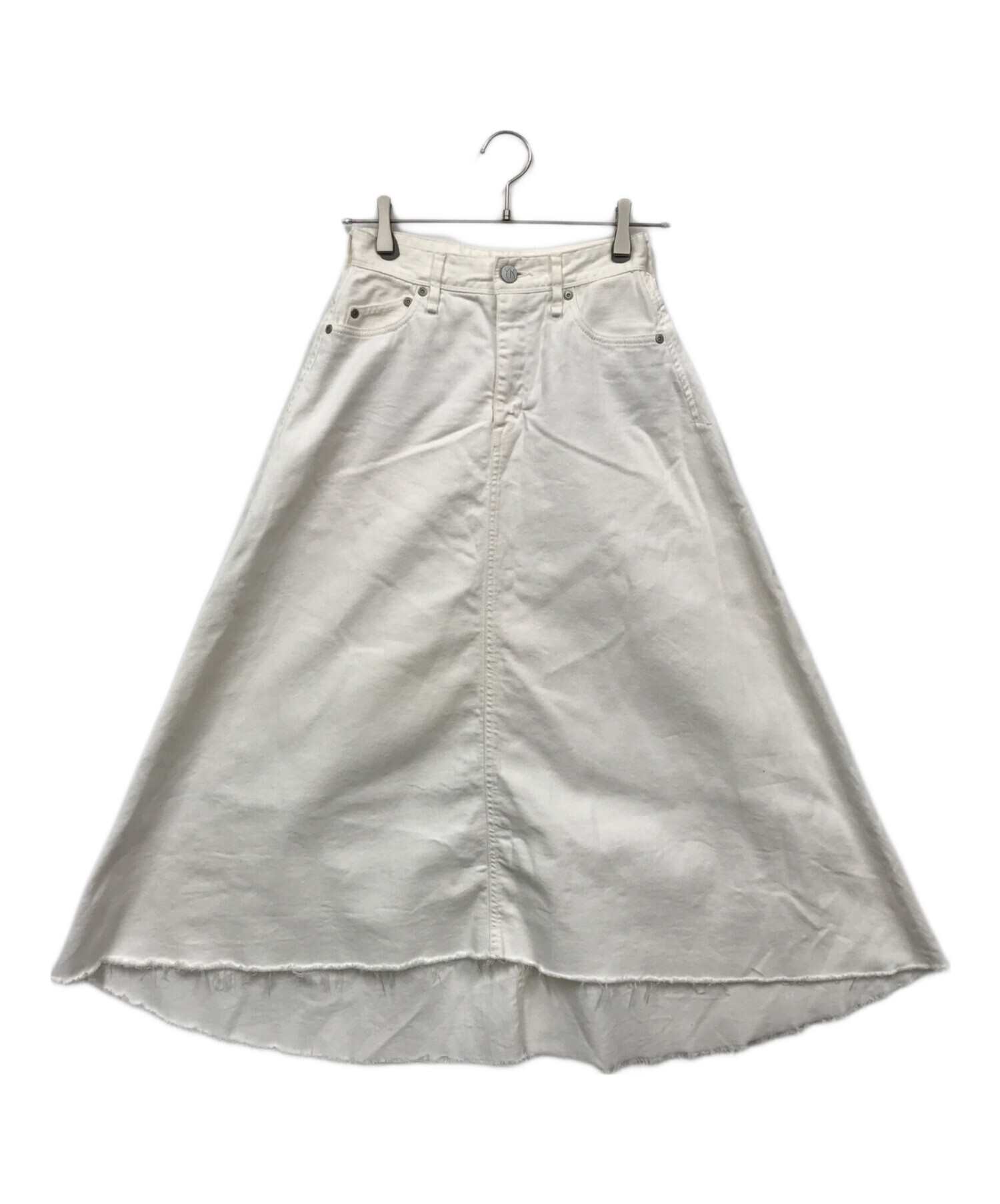 YANUK フレアデニムスカート ホワイト XS YANUK(ヤヌーク)｜フレア