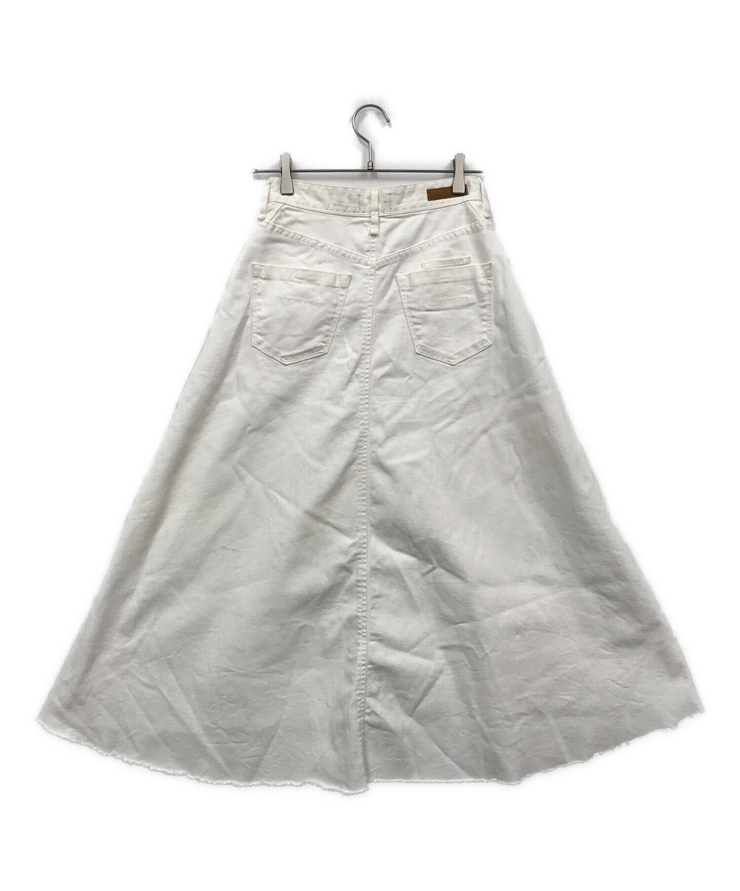YANUK フレアデニムスカート　ホワイト　XS 中古・古着通販】YANUK (ヤヌーク) フレアデニムスカート ホワイト