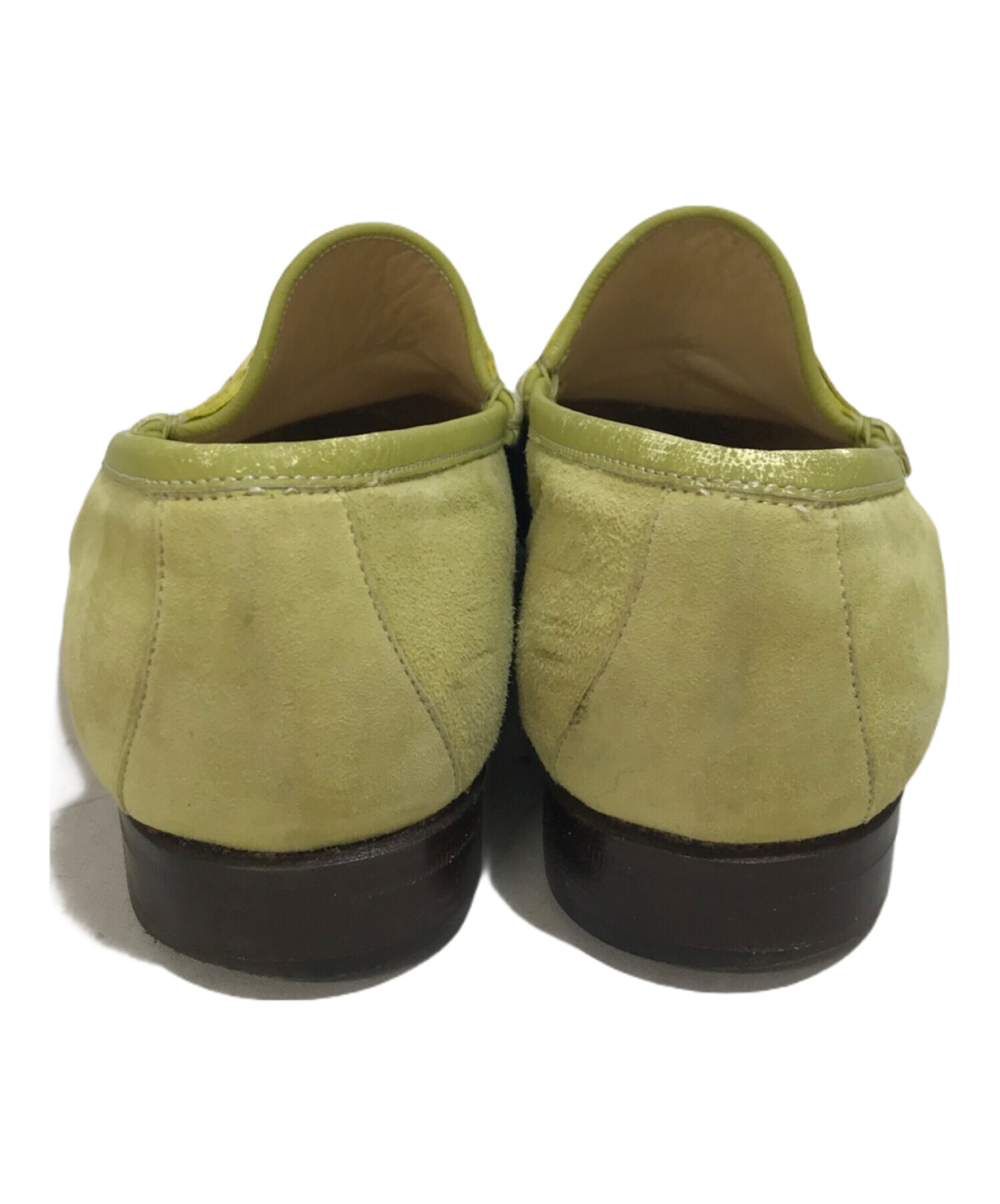 中古・古着通販】GUCCI (グッチ) ビットローファー 黄緑 サイズ:37