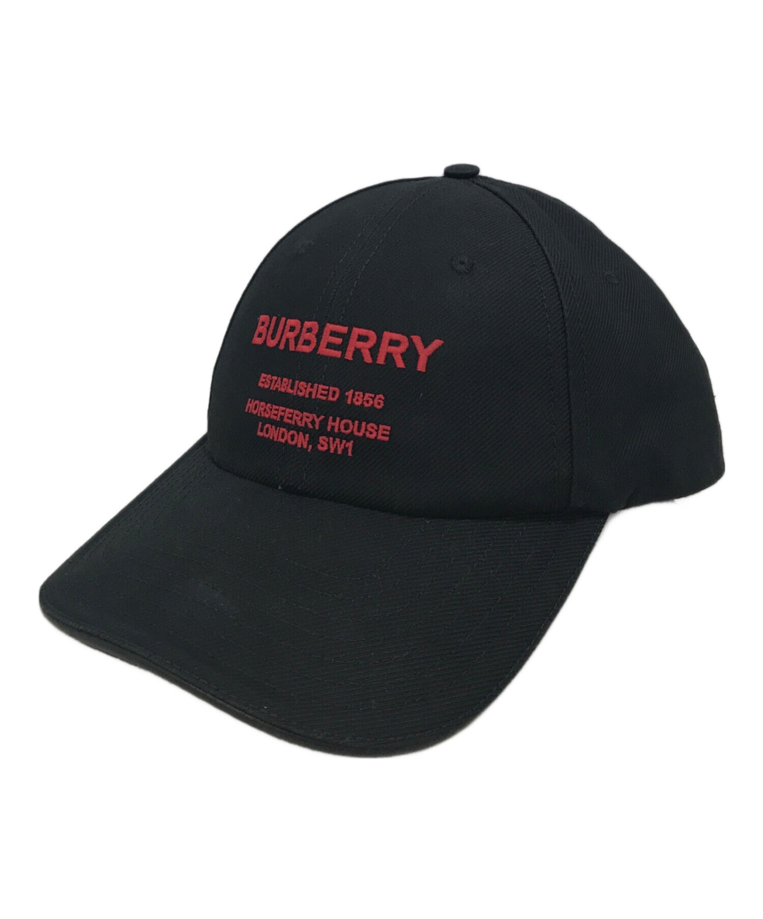 【未使用】BURBERRY キャップ ブラック ロゴ 刺繍Mサイズ 中古・古着通販】BURBERRY (バーバリー) ロゴ刺繍キャップ ブラック