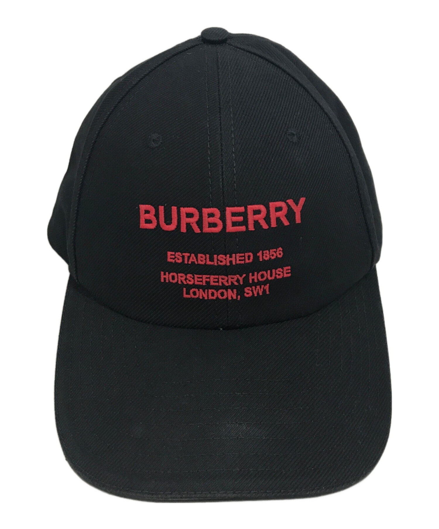 BURBERRY 黒 キャップ M 中古・古着通販】BURBERRY (バーバリー) ロゴ刺繍キャップ ブラック