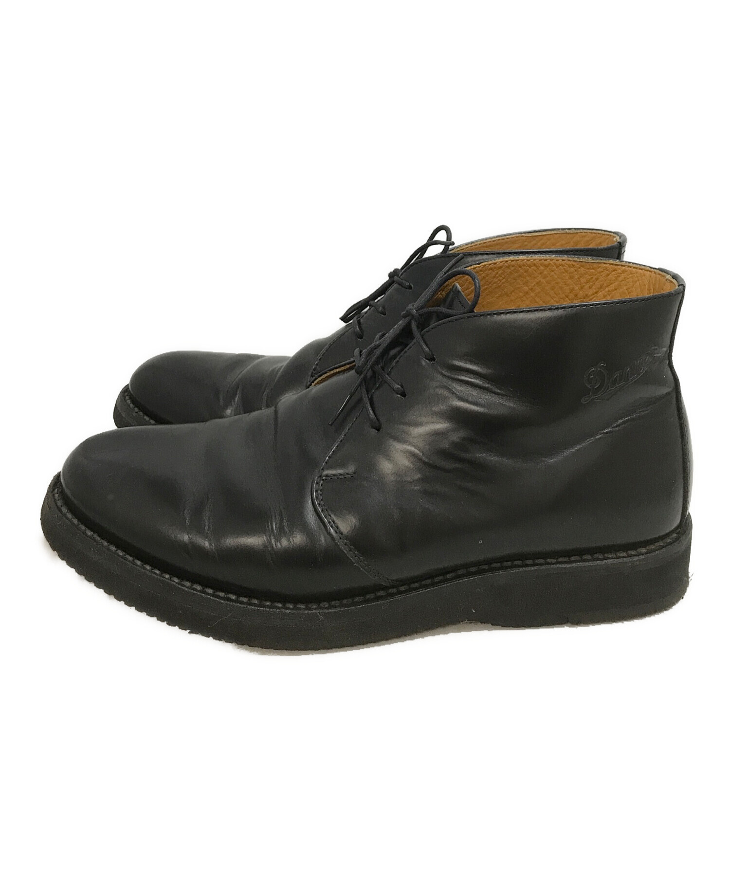 ダナー D4302 チャッカブーツ 黒 ガラスレザー SIZE:9 USED 中古・古着通販】Danner (ダナー) チャッカーブーツ ブラック サイズ:9