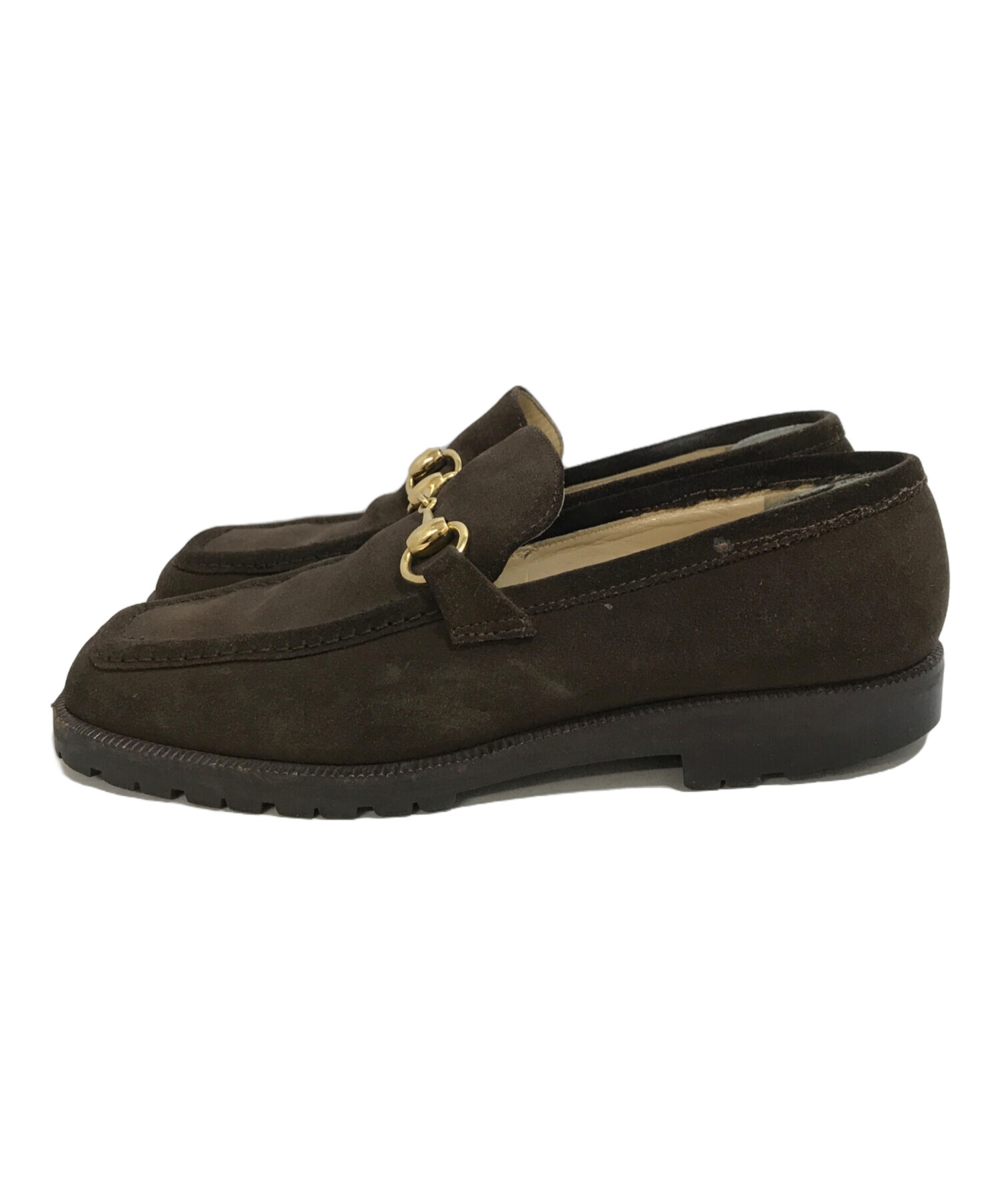GUCCI スウェードビットローファー　売切 中古・古着通販】GUCCI (グッチ) スウェードビットローファー ブラウン