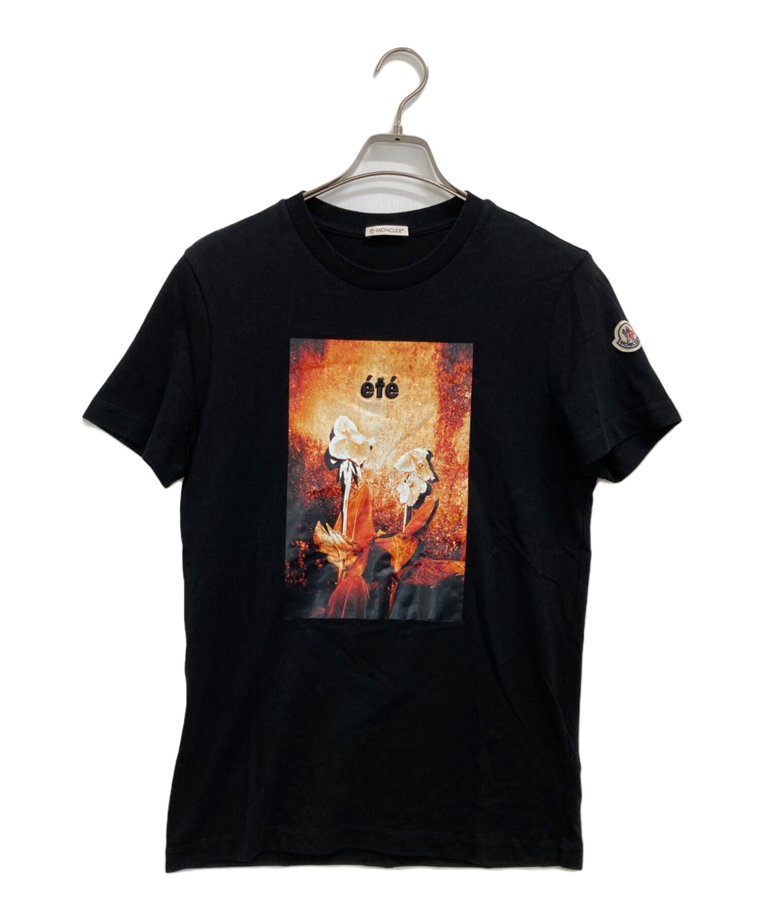 中古・古着通販】MONCLER (モンクレール) プリントTシャツ ブラック 