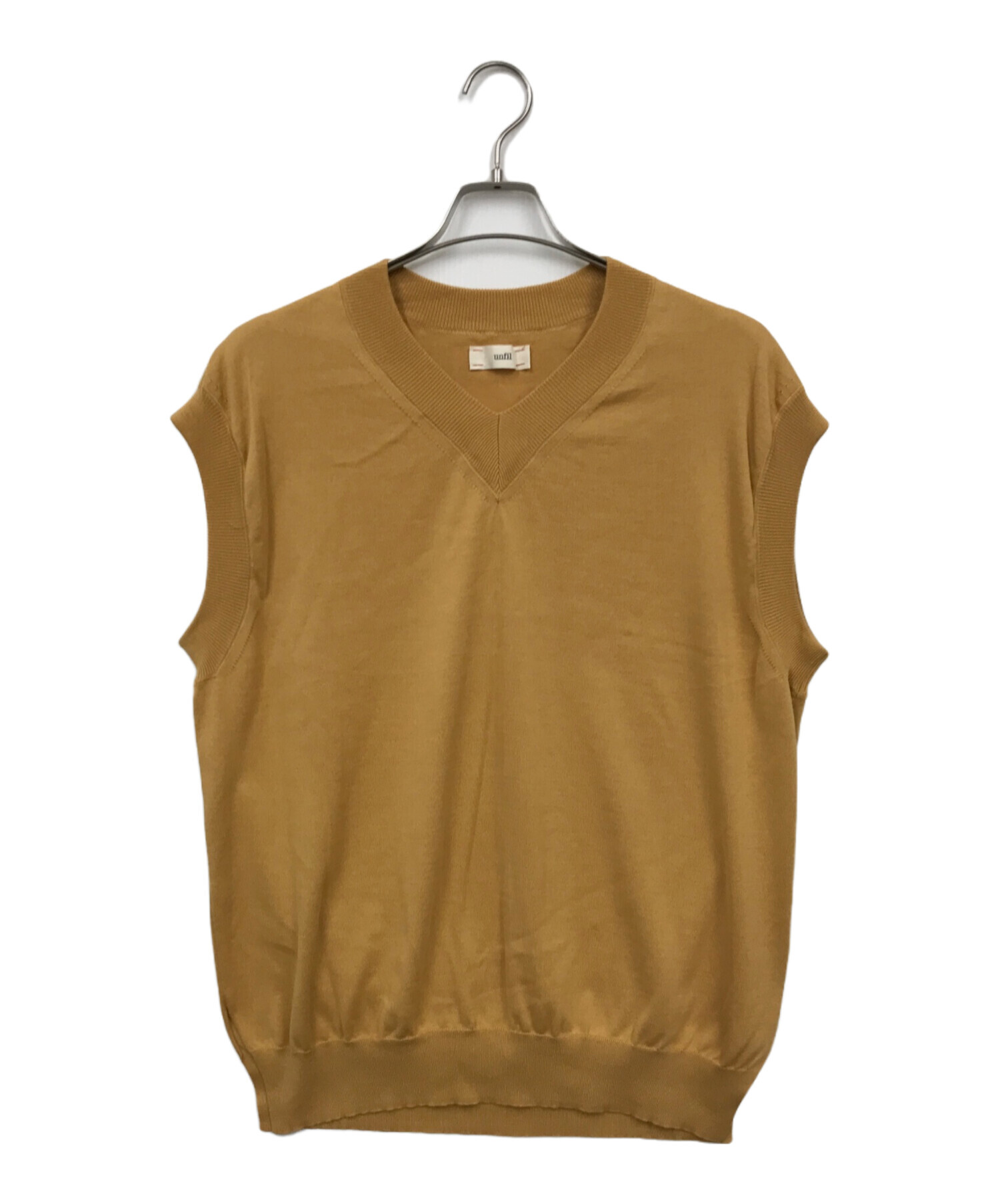 unfil ニットベスト ケーブルニットベスト ウール100% unfil 日本製 美