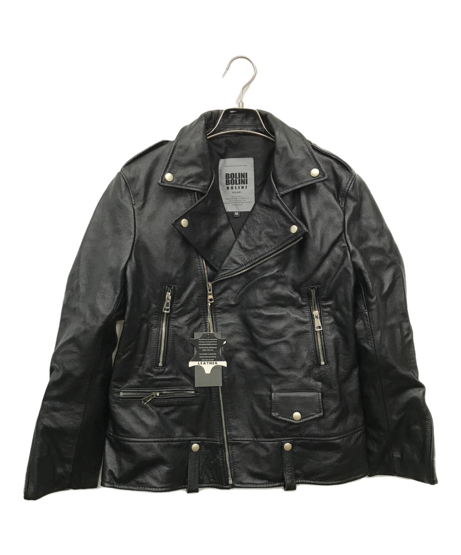 BOLINI ライダースジャケット 中古・古着通販】BOLINI (ボリーニ) レザーライダースジャケット