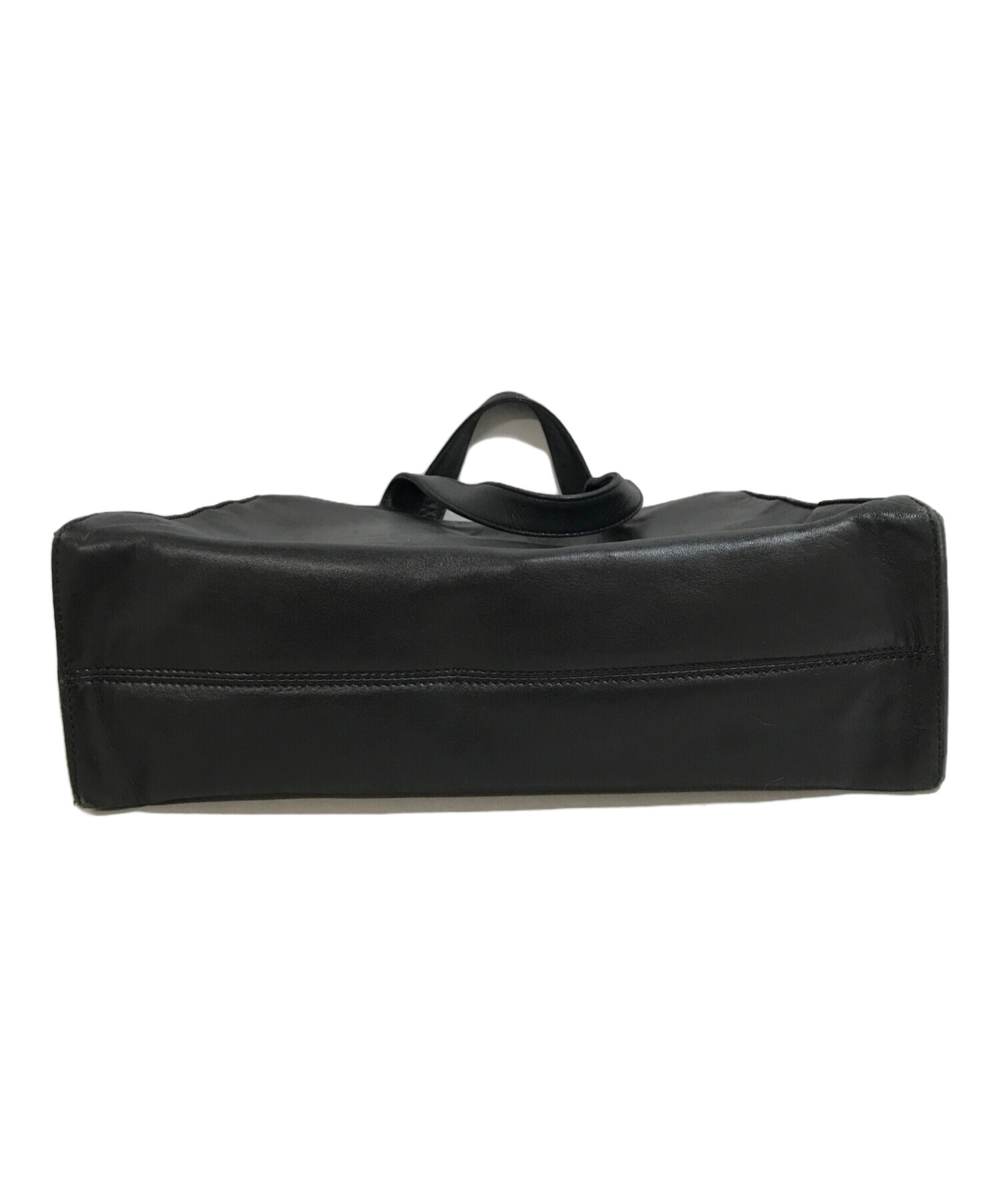 中古・古着通販】LOEWE (ロエベ) レザーハンドバッグ ブラック サイズ 