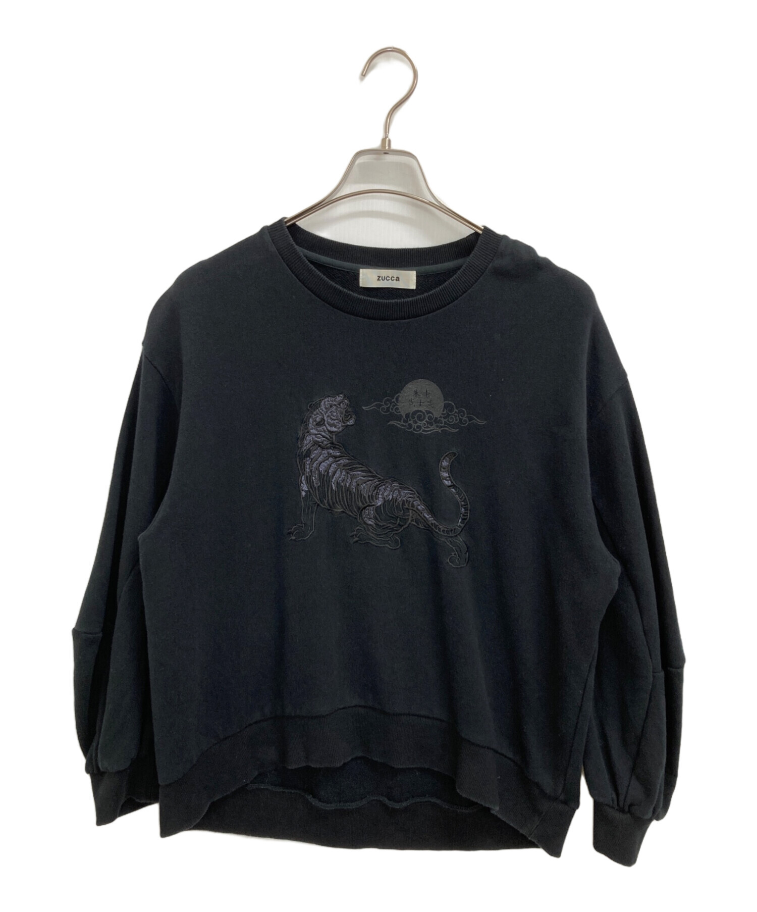 中古・古着通販】ZUCCA (ズッカ) エンブロイダリースウェット ブラック