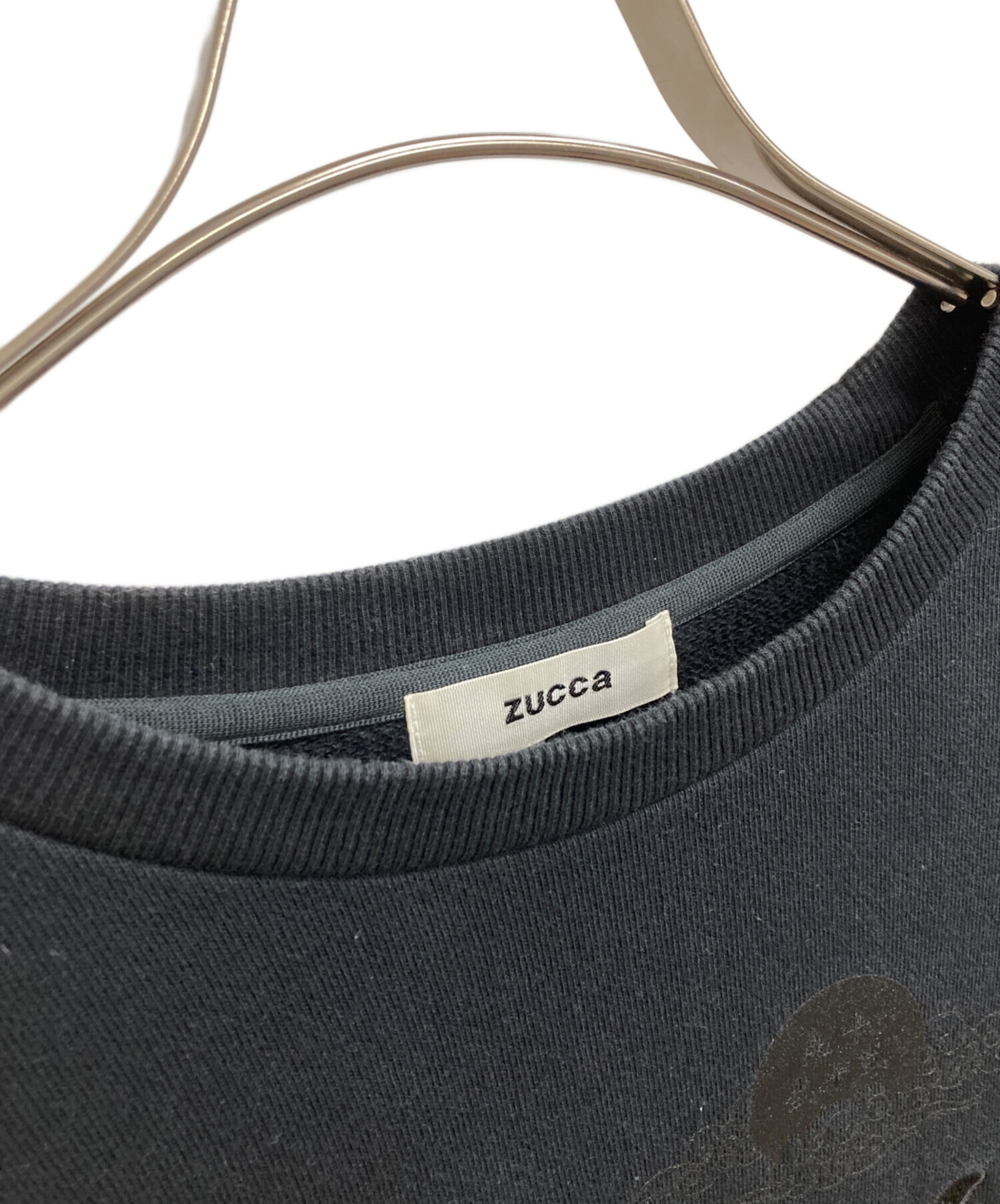 中古・古着通販】ZUCCA (ズッカ) エンブロイダリースウェット ブラック