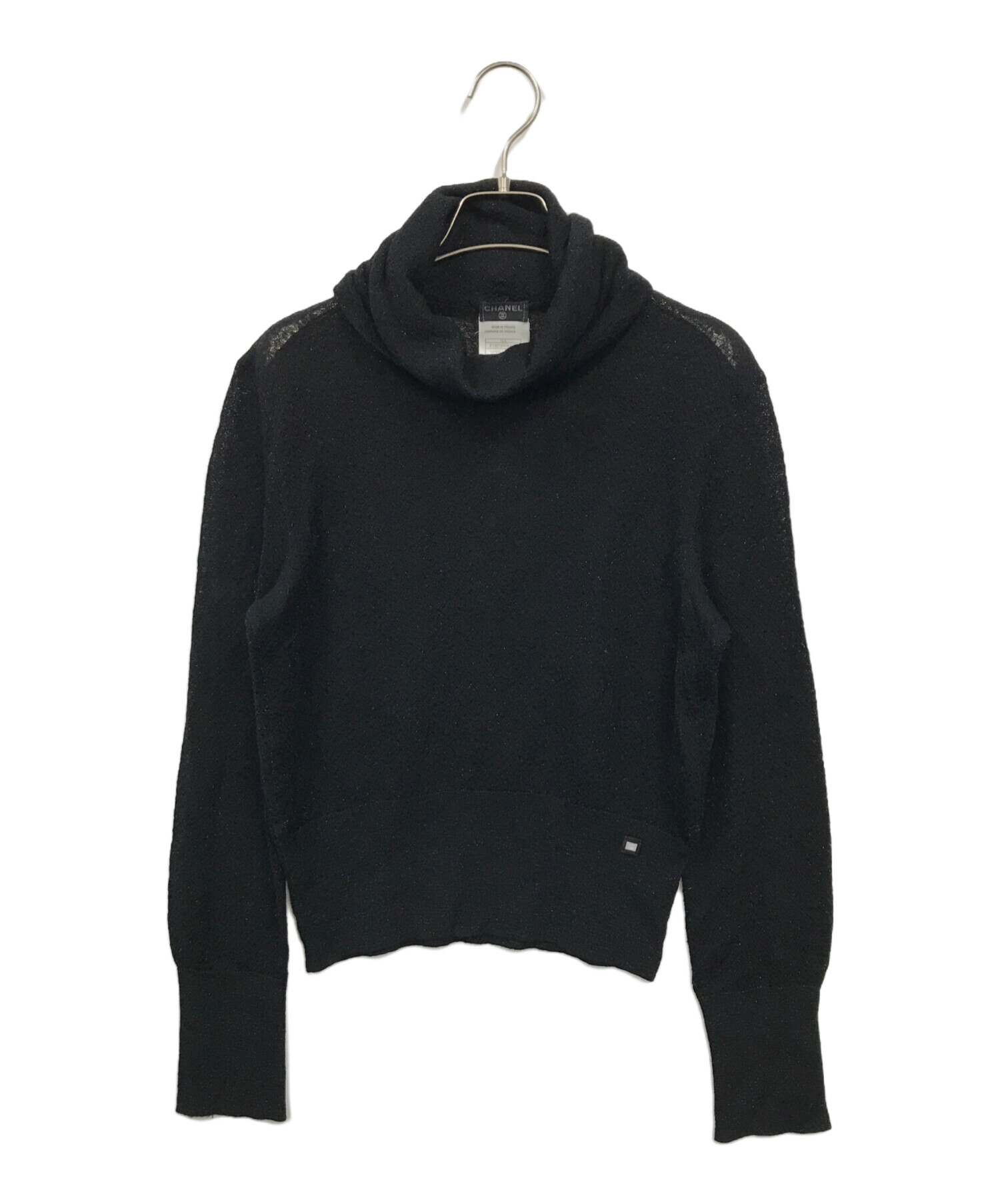 中古・古着通販】CHANEL (シャネル) タートルネックニット ブラック 