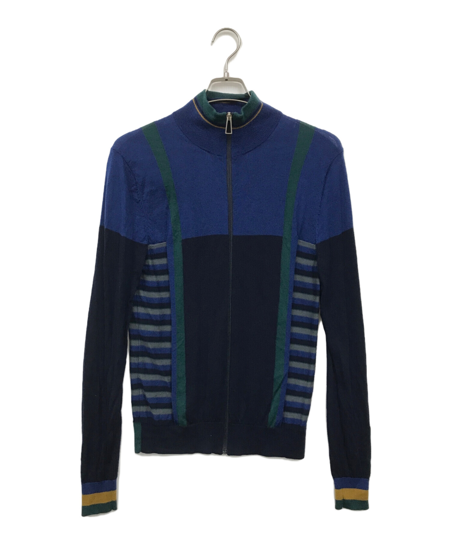PS PaulSmith ネイビー ジップ ニット ハイゲージ ジップアップニット 