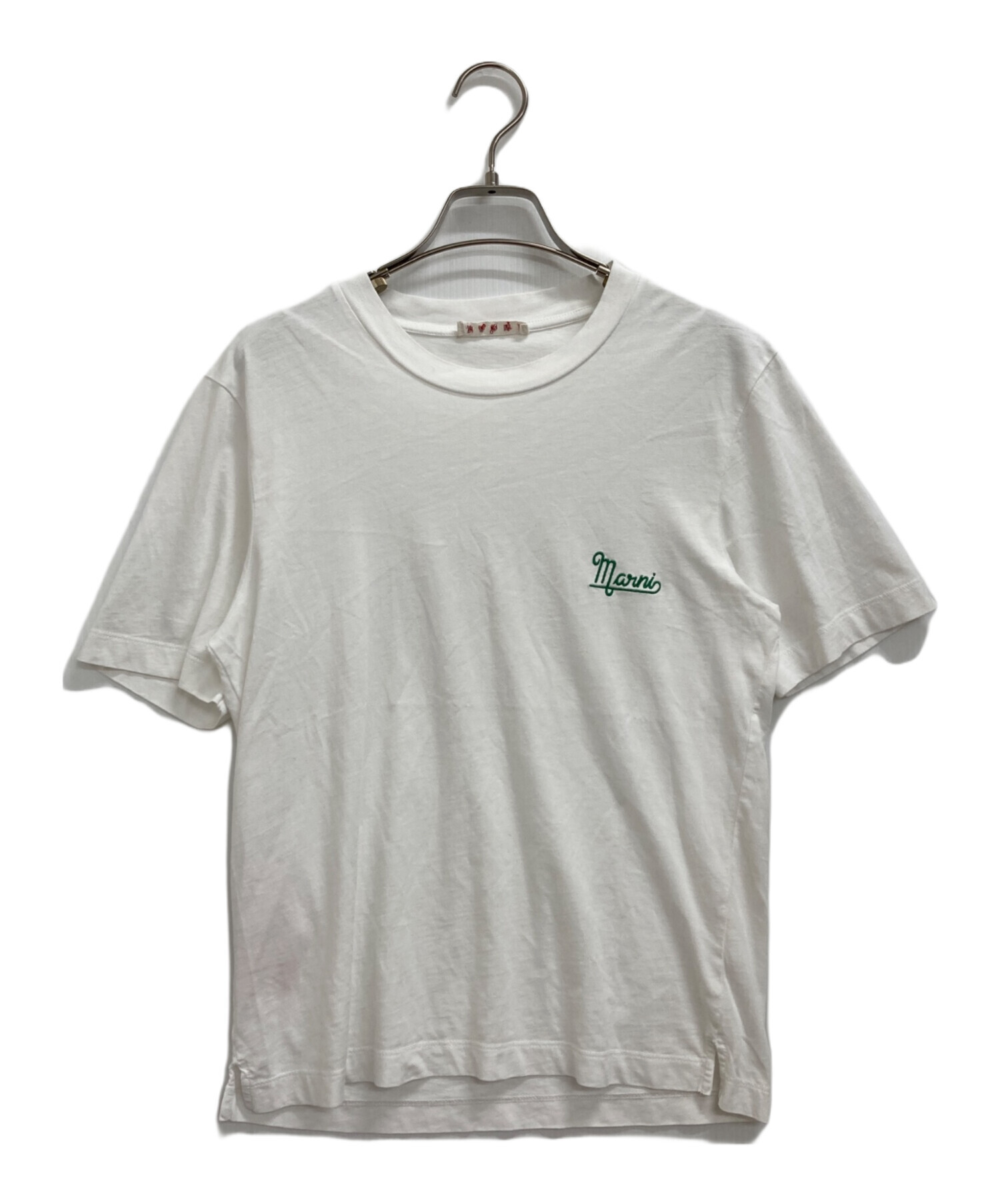 中古・古着通販】MARNI (マルニ) ロゴ刺繍Tシャツ ホワイト サイズ:36