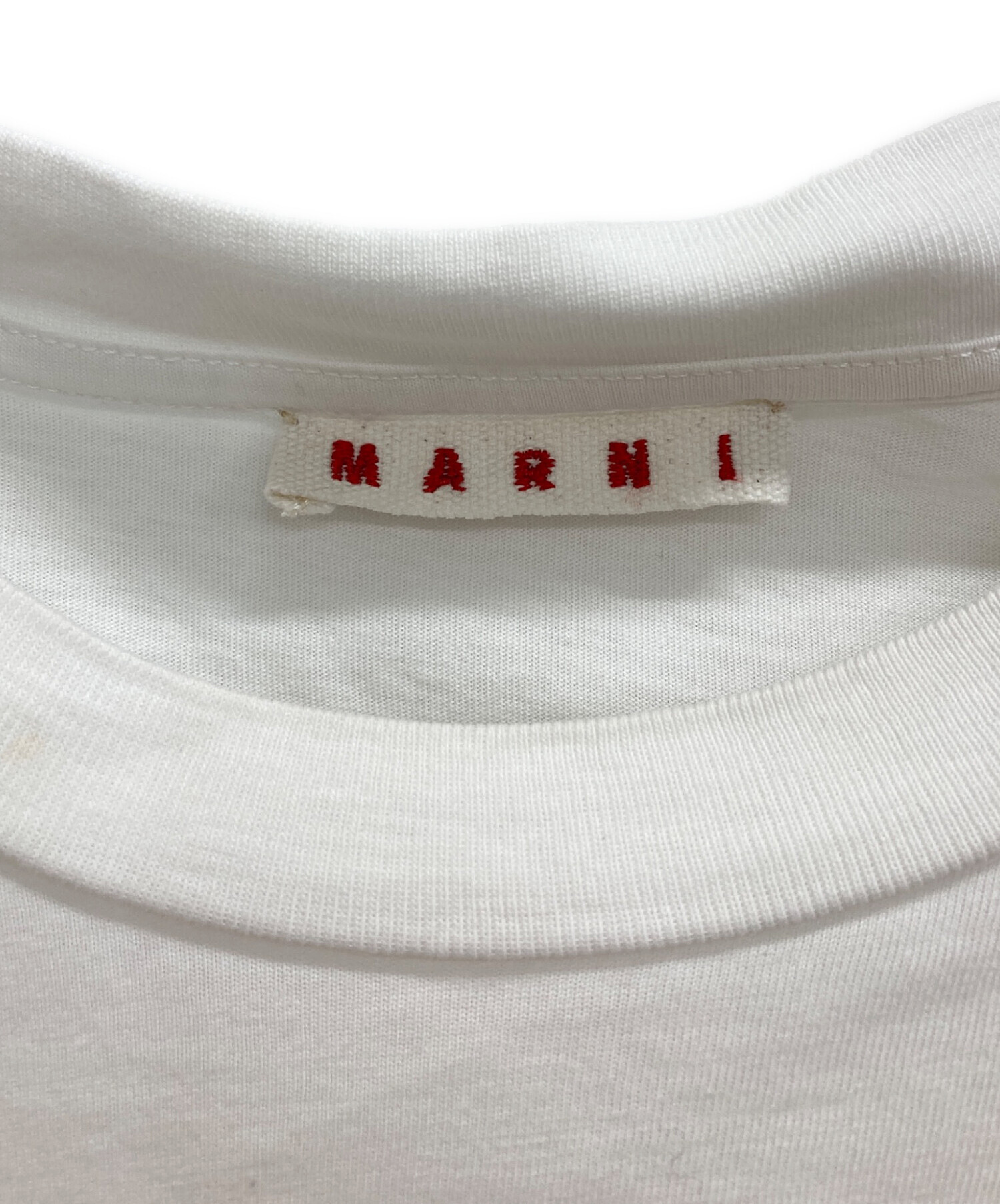 中古・古着通販】MARNI (マルニ) ロゴ刺繍Tシャツ ホワイト サイズ:36 