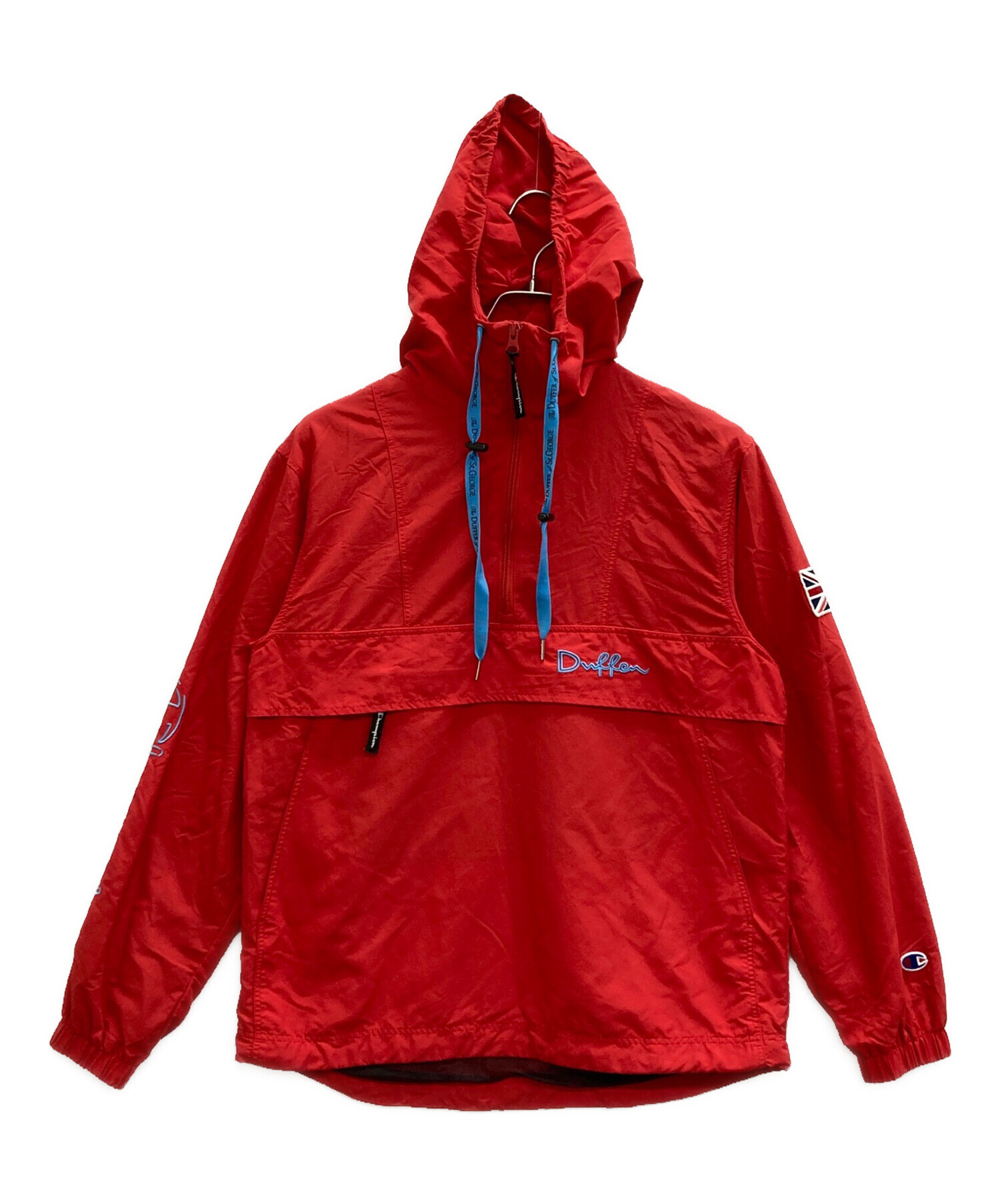 Champion古着ハーフジップアノラックパーカーウィンドブレーカー黒K106