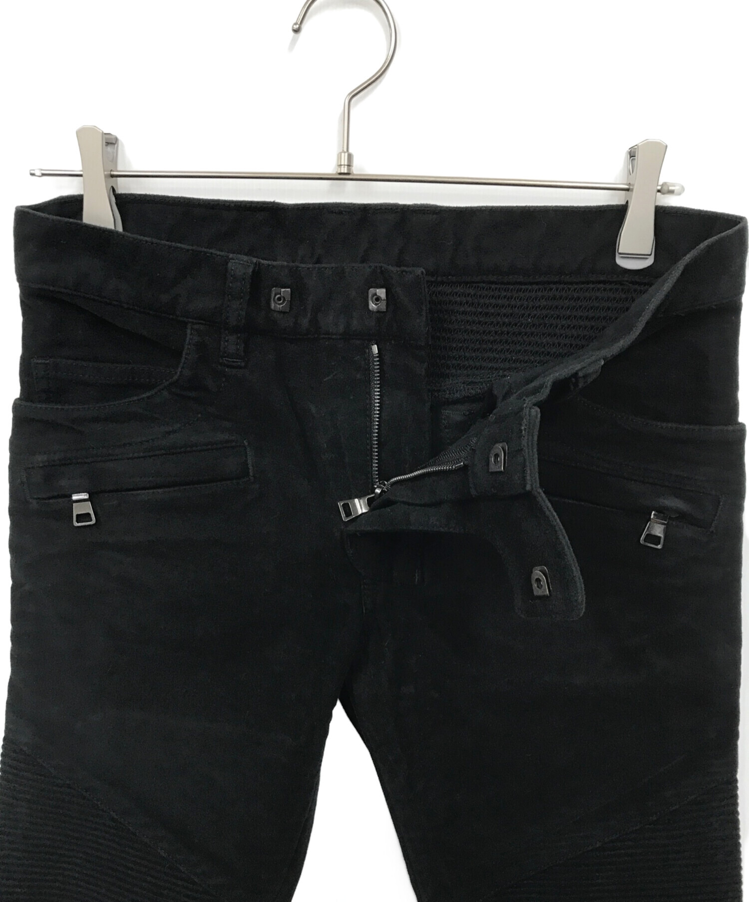 中古・古着通販】BALMAIN (バルマン) バイカーパンツ ブラック サイズ