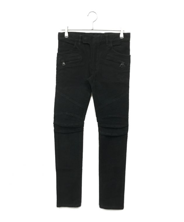 中古・古着通販】BALMAIN (バルマン) バイカーパンツ ブラック サイズ 