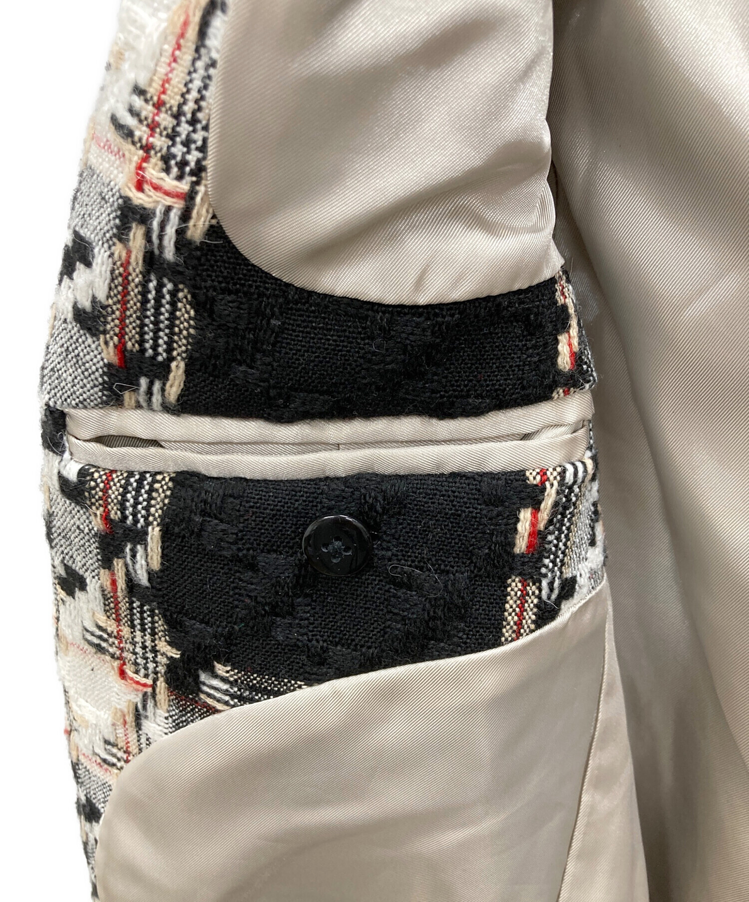 中古・古着通販】NO ID. (ノーアイディー) ツイードロングコート
