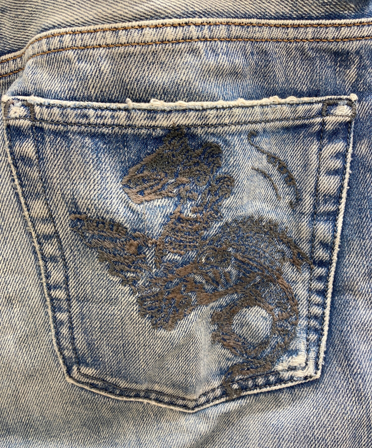 中古・古着通販】DIESEL (ディーゼル) ポケット刺繍デニムパンツ 