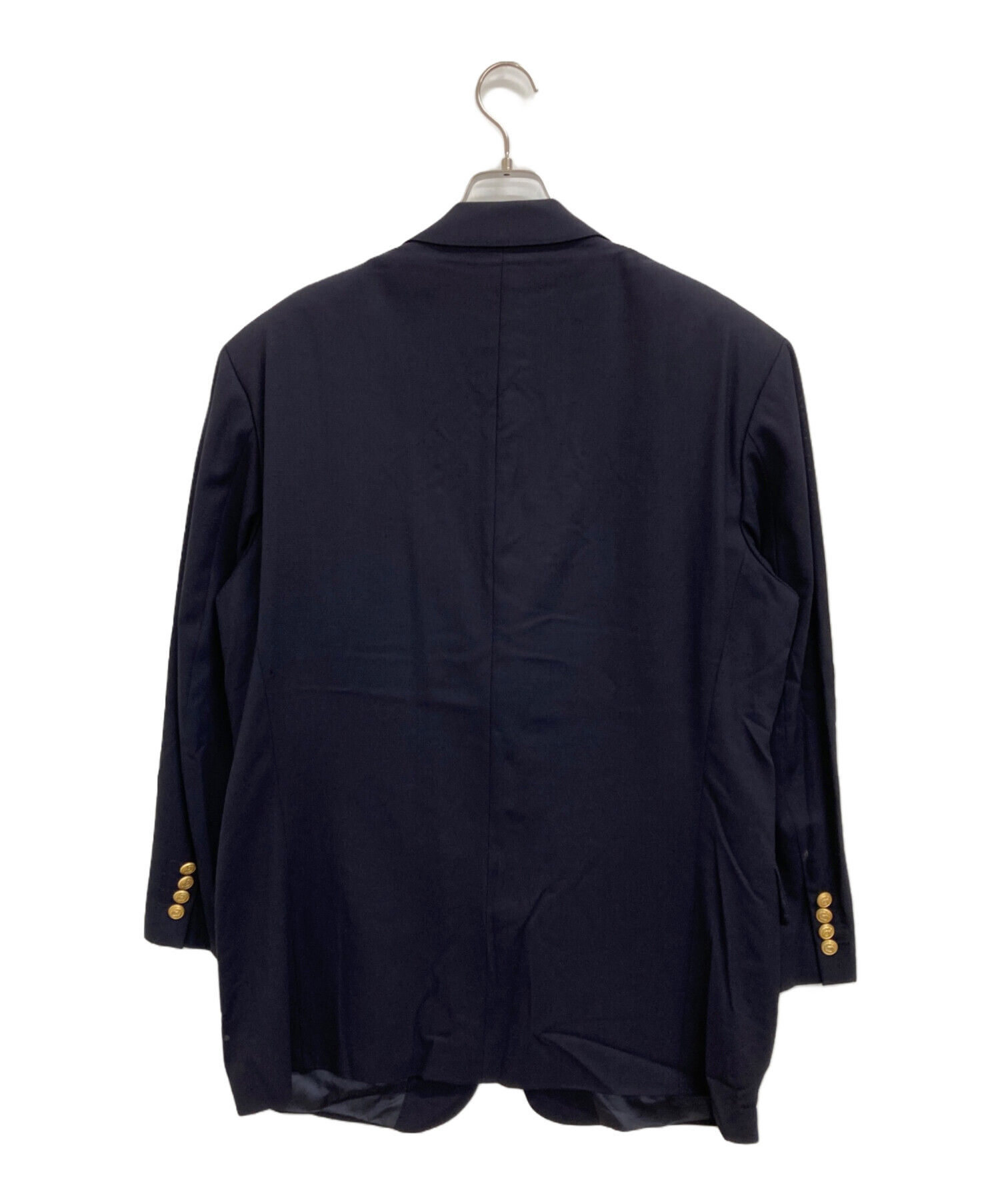 【美品】ヒューゴボス ロロピアーナ テーラードジャケット グレンチェック 濃紺 Loro Piana ロロピアーナ テーラード ジャケット ウィンドペーン