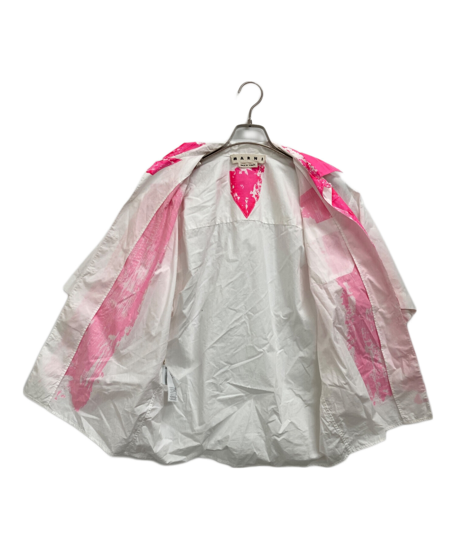 中古・古着通販】MARNI (マルニ) ペイントデザインシャツ ピンク 